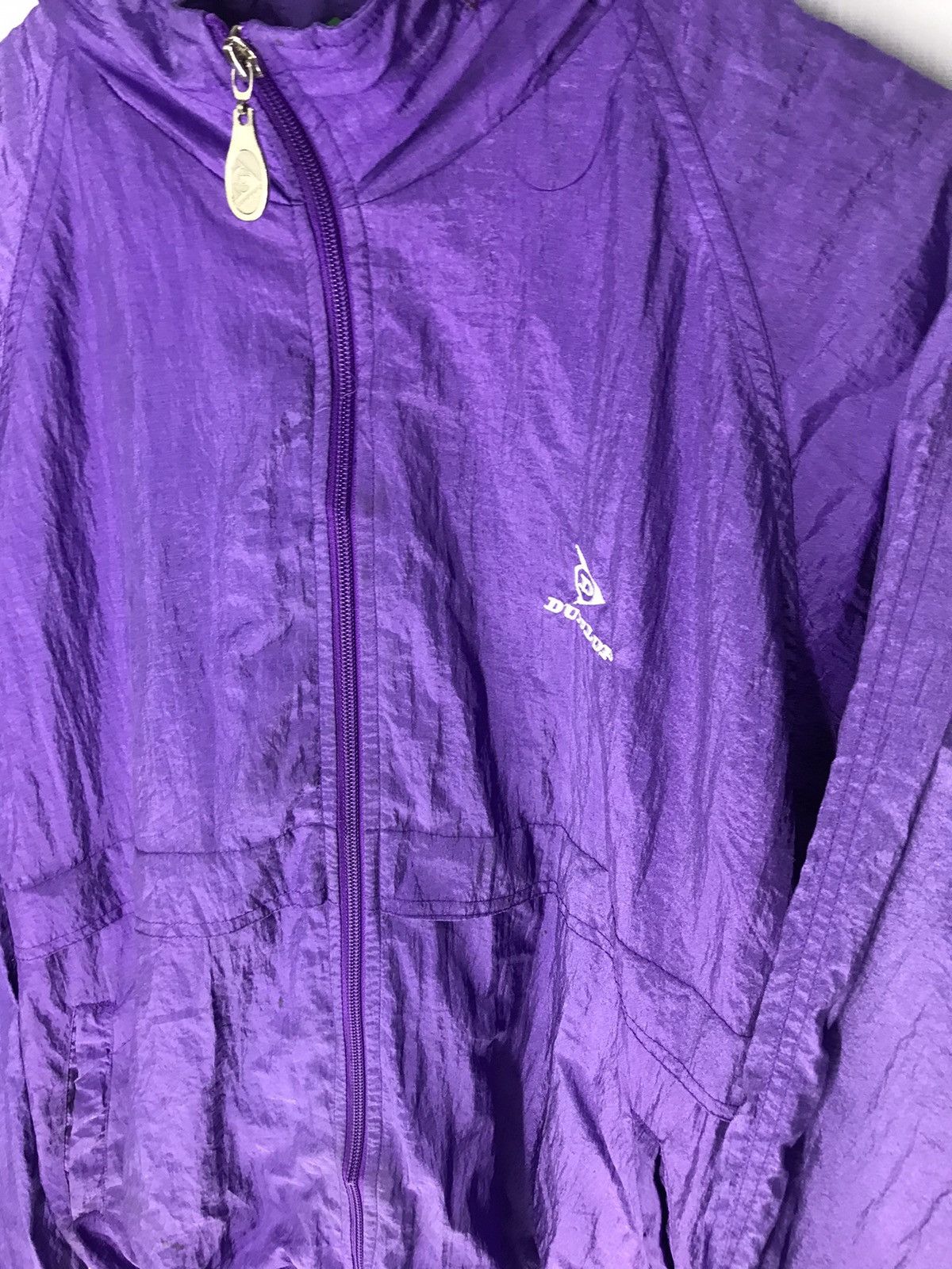 Dunlop × Vintage Vintage windbreaker Dunlop hidden hoodie Size US L / EU 52-54 / 3 - 4 Thumbnail