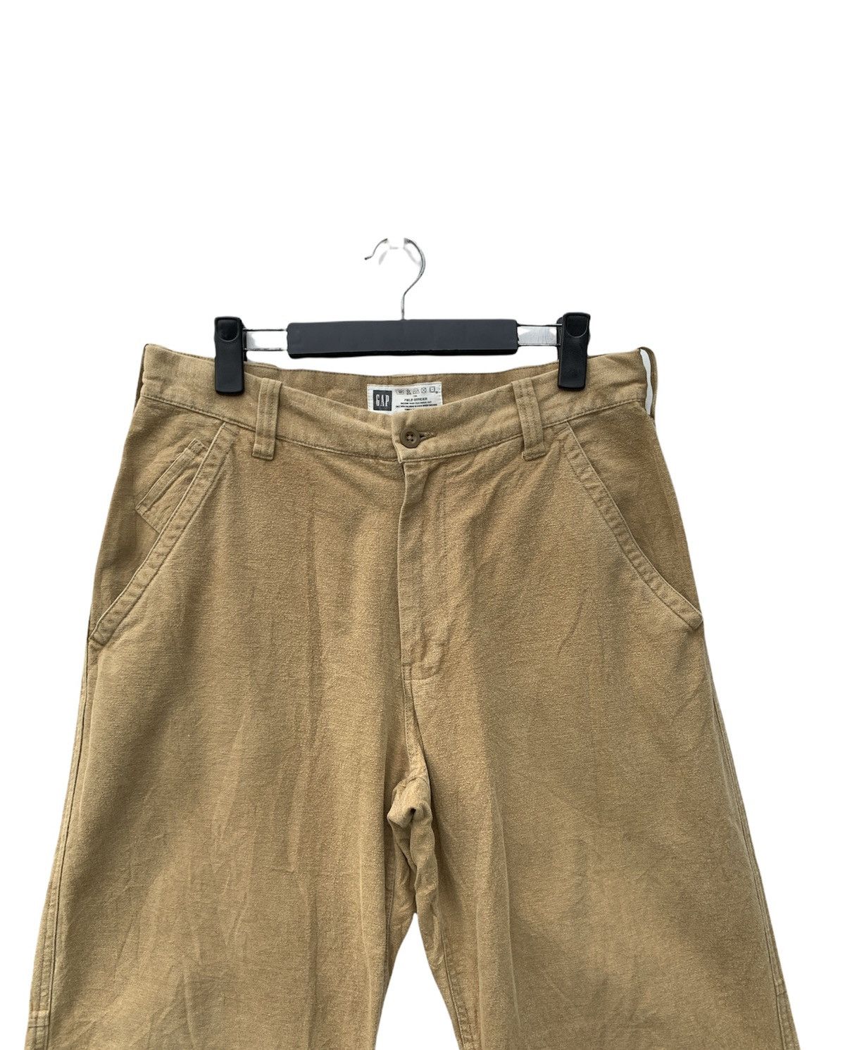 Gap Brushed Flannel Field Officer Pants Khaki Thick Cotton Size US 33 - 3 Thumbnail