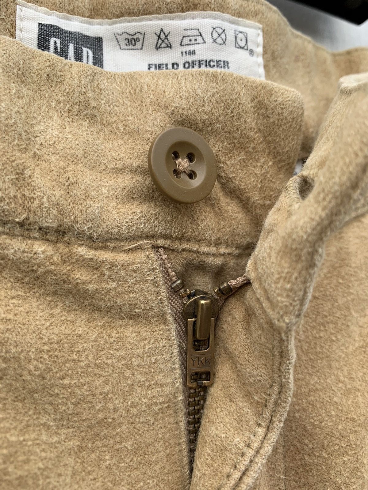 Gap Brushed Flannel Field Officer Pants Khaki Thick Cotton Size US 33 - 7 Thumbnail