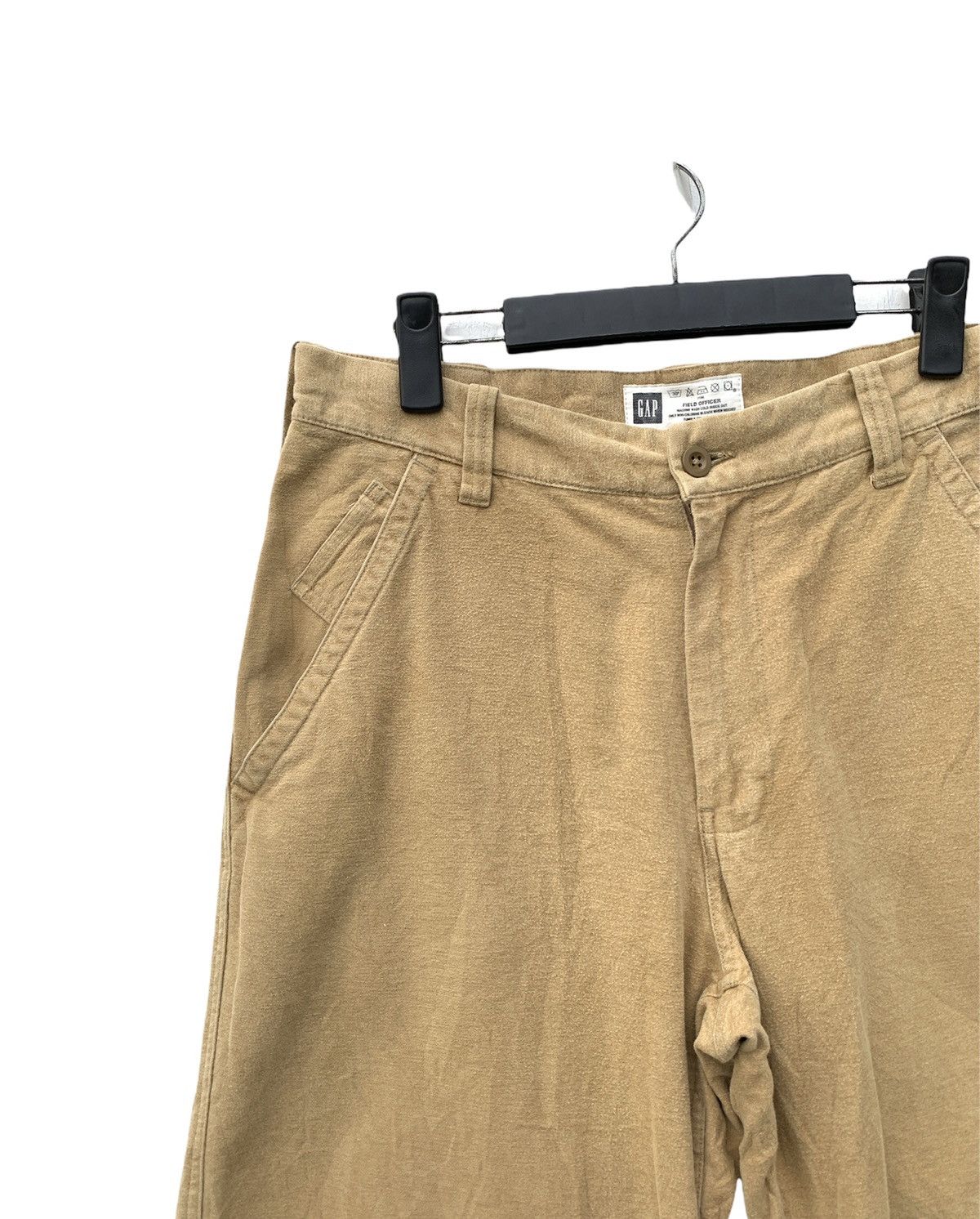 Gap Brushed Flannel Field Officer Pants Khaki Thick Cotton Size US 33 - 5 Thumbnail