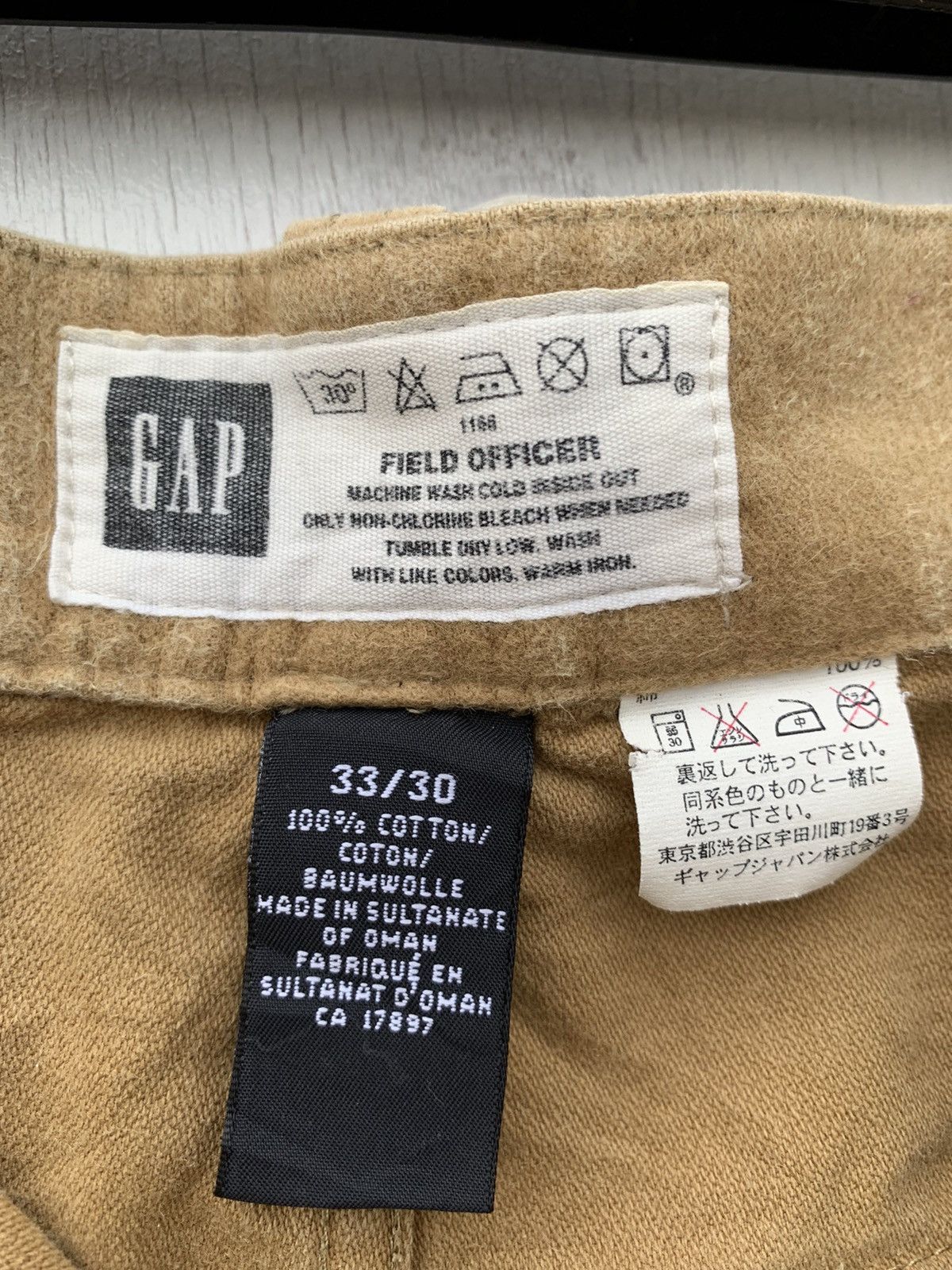 Gap Brushed Flannel Field Officer Pants Khaki Thick Cotton Size US 33 - 17 Thumbnail