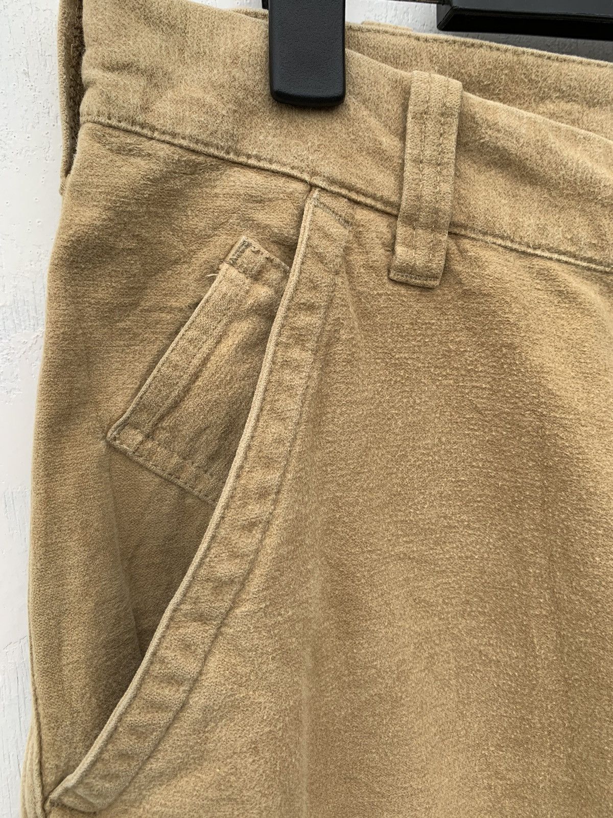 Gap Brushed Flannel Field Officer Pants Khaki Thick Cotton Size US 33 - 10 Thumbnail