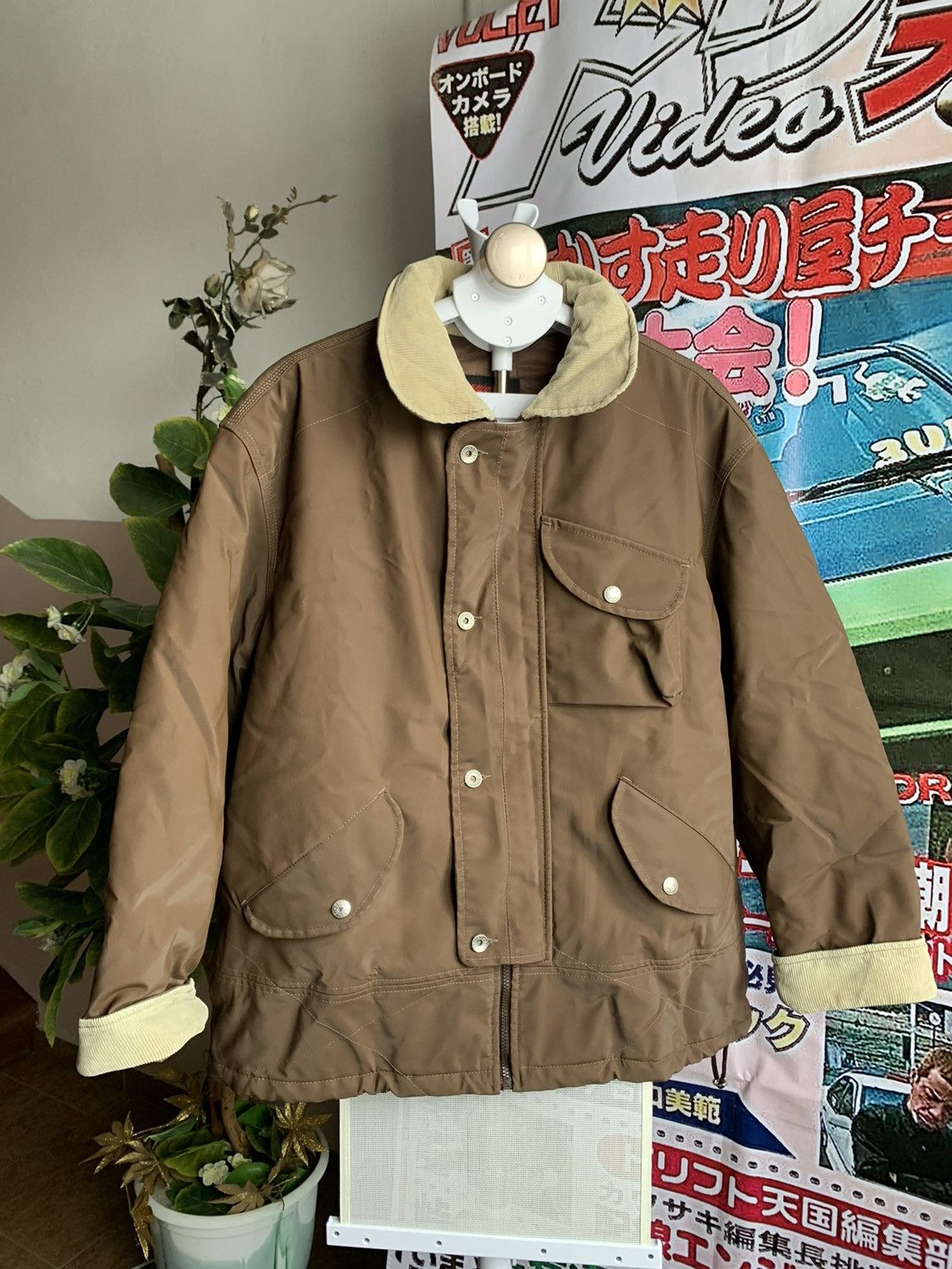 Vintage Vintage Soviet USSR style Waxed Brown Jacket Size US L / EU 52-54 / 3 - 5 Thumbnail