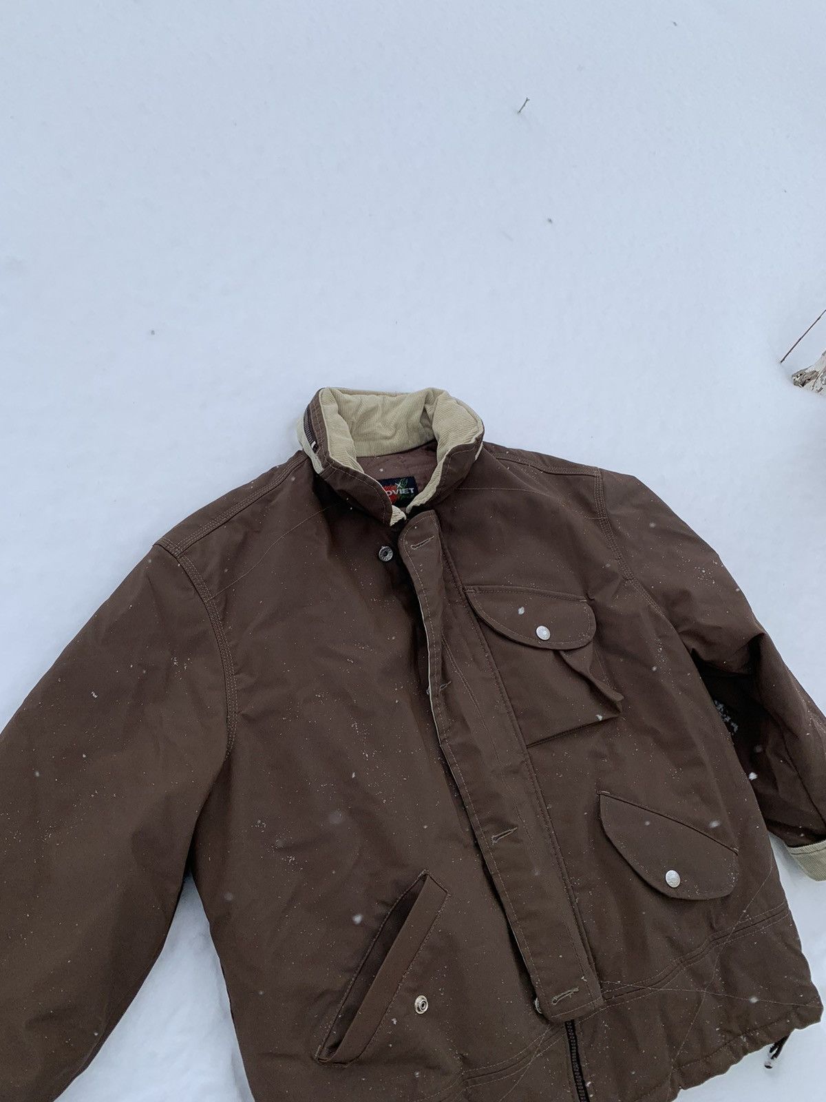 Vintage Vintage Soviet USSR style Waxed Brown Jacket Size US L / EU 52-54 / 3 - 2 Thumbnail