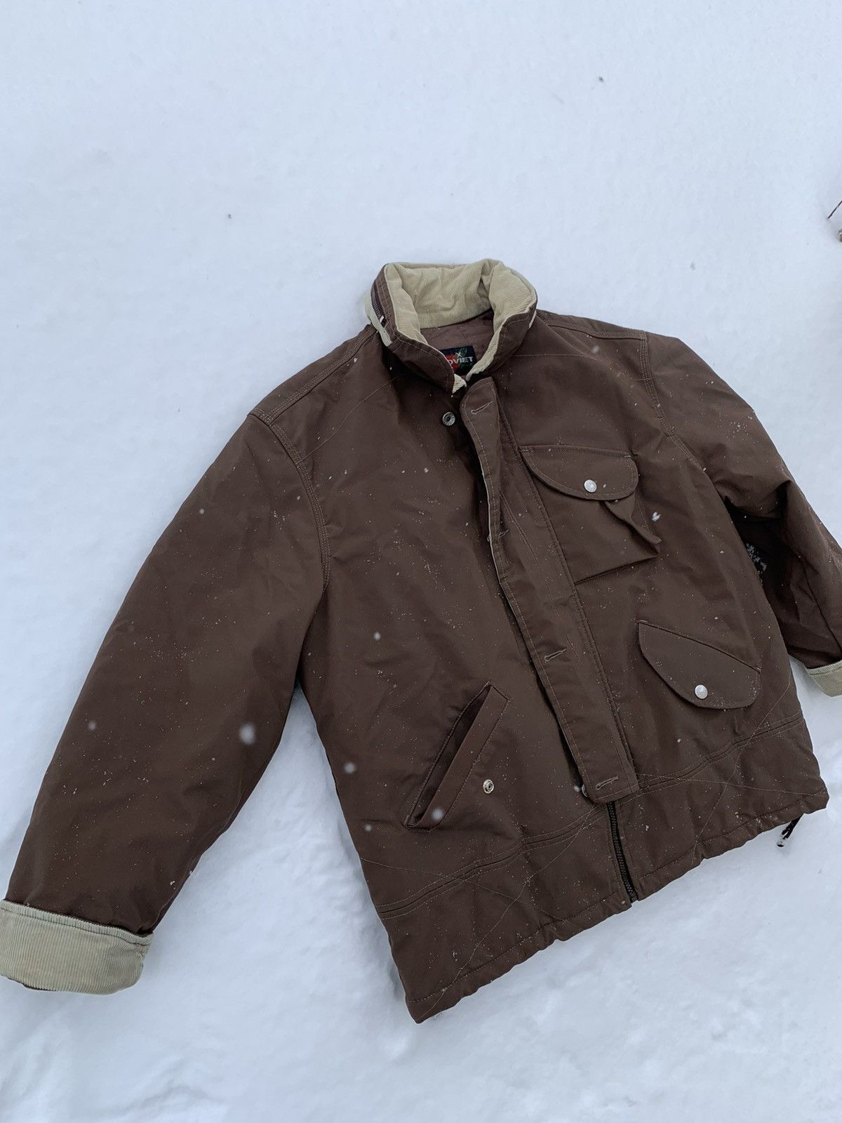 Vintage Vintage Soviet USSR style Waxed Brown Jacket Size US L / EU 52-54 / 3 - 3 Thumbnail