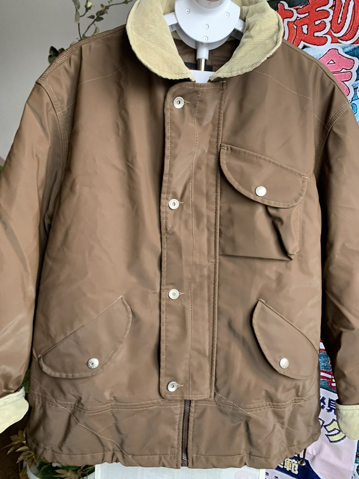 Vintage Vintage Soviet USSR style Waxed Brown Jacket Size US L / EU 52-54 / 3 - 8 Thumbnail