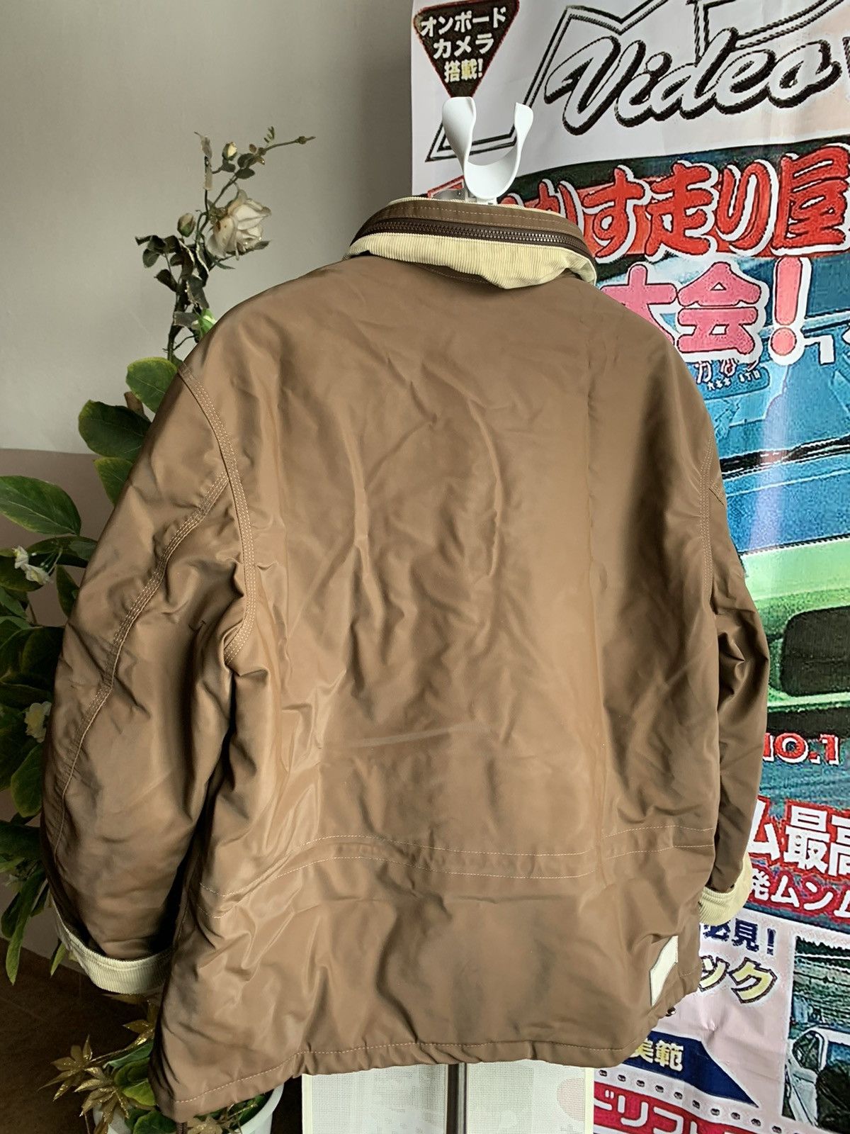 Vintage Vintage Soviet USSR style Waxed Brown Jacket Size US L / EU 52-54 / 3 - 14 Thumbnail