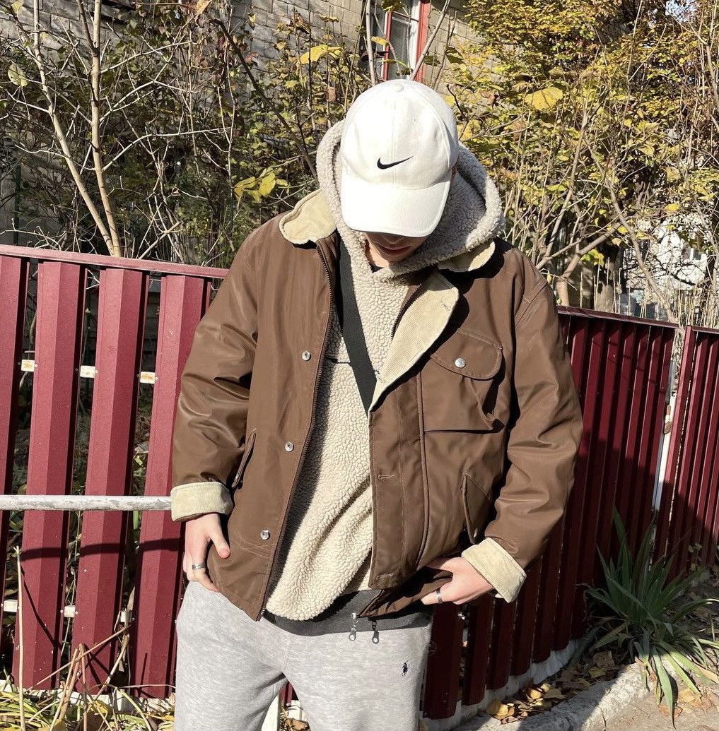Vintage Vintage Soviet USSR style Waxed Brown Jacket Size US L / EU 52-54 / 3 - 4 Thumbnail