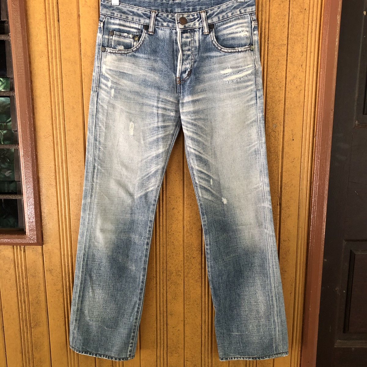 Japanese Brand Vintage Stunning Lure selvedge Jeans distressed denim Size US 29 - 1 Thumbnail
