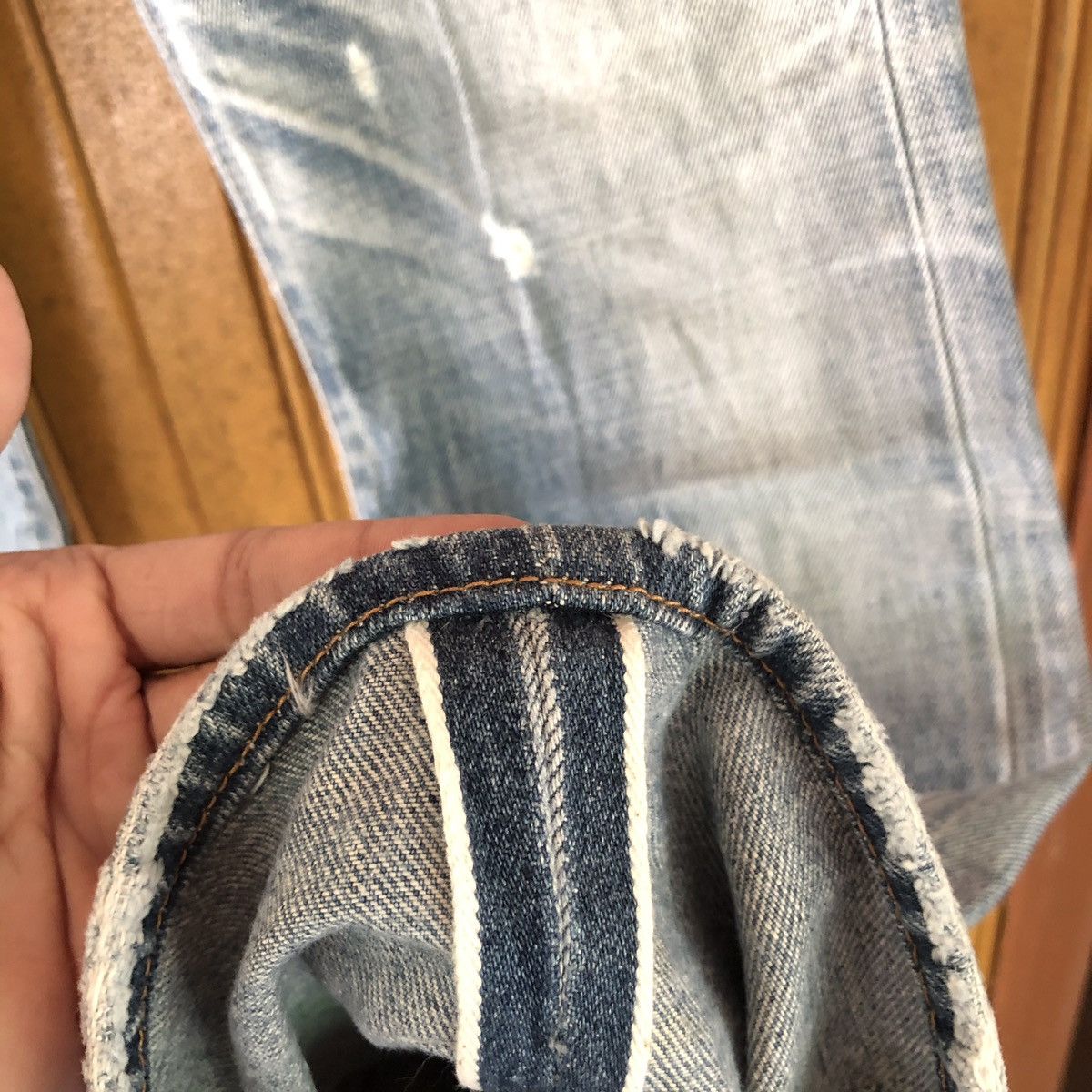 Japanese Brand Vintage Stunning Lure selvedge Jeans distressed denim Size US 29 - 5 Thumbnail