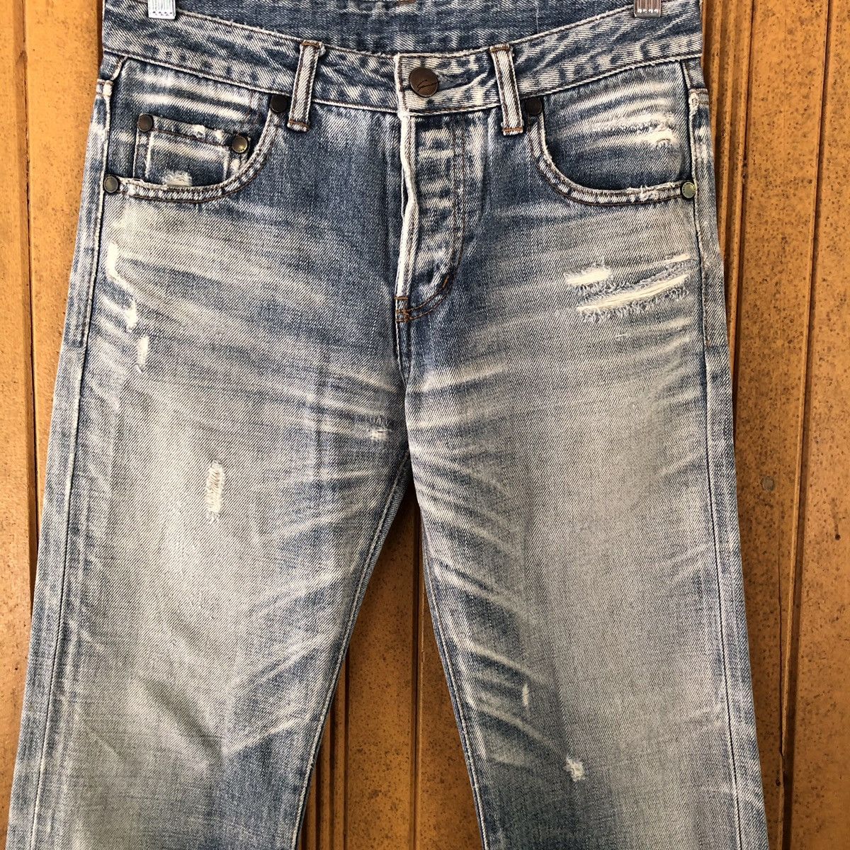 Japanese Brand Vintage Stunning Lure selvedge Jeans distressed denim Size US 29 - 2 Thumbnail