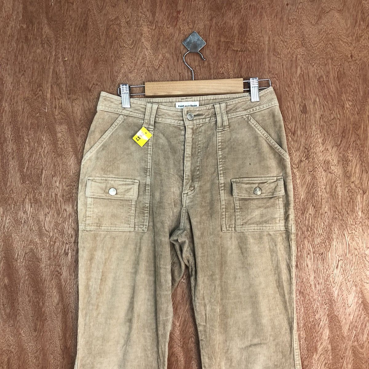 Japanese Brand DLL Feel & Ease Brown Corduroy bush Pants #2337 Size 27" / US 4 / IT 40 - 2 Thumbnail