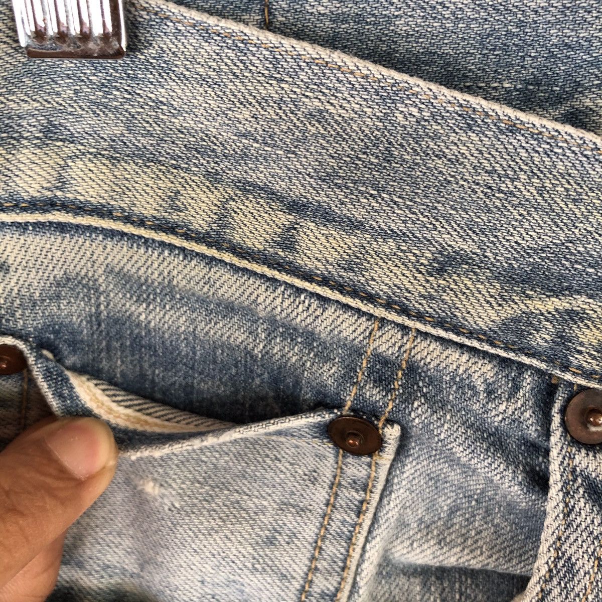 Japanese Brand Every Garment Guaranteed selvedge distressed denim Size US 31 - 4 Thumbnail