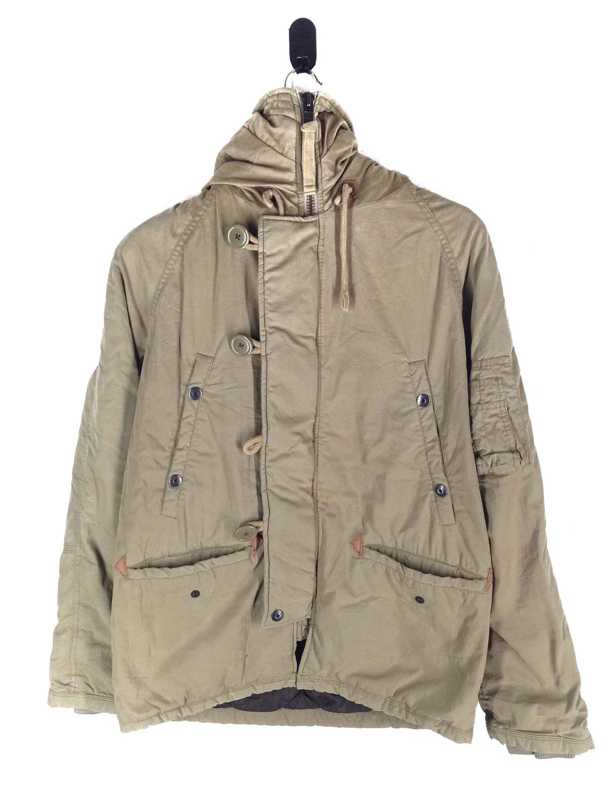 image of Back Number Jacket Parka Hoodie in Grey, Men's (Size Large)