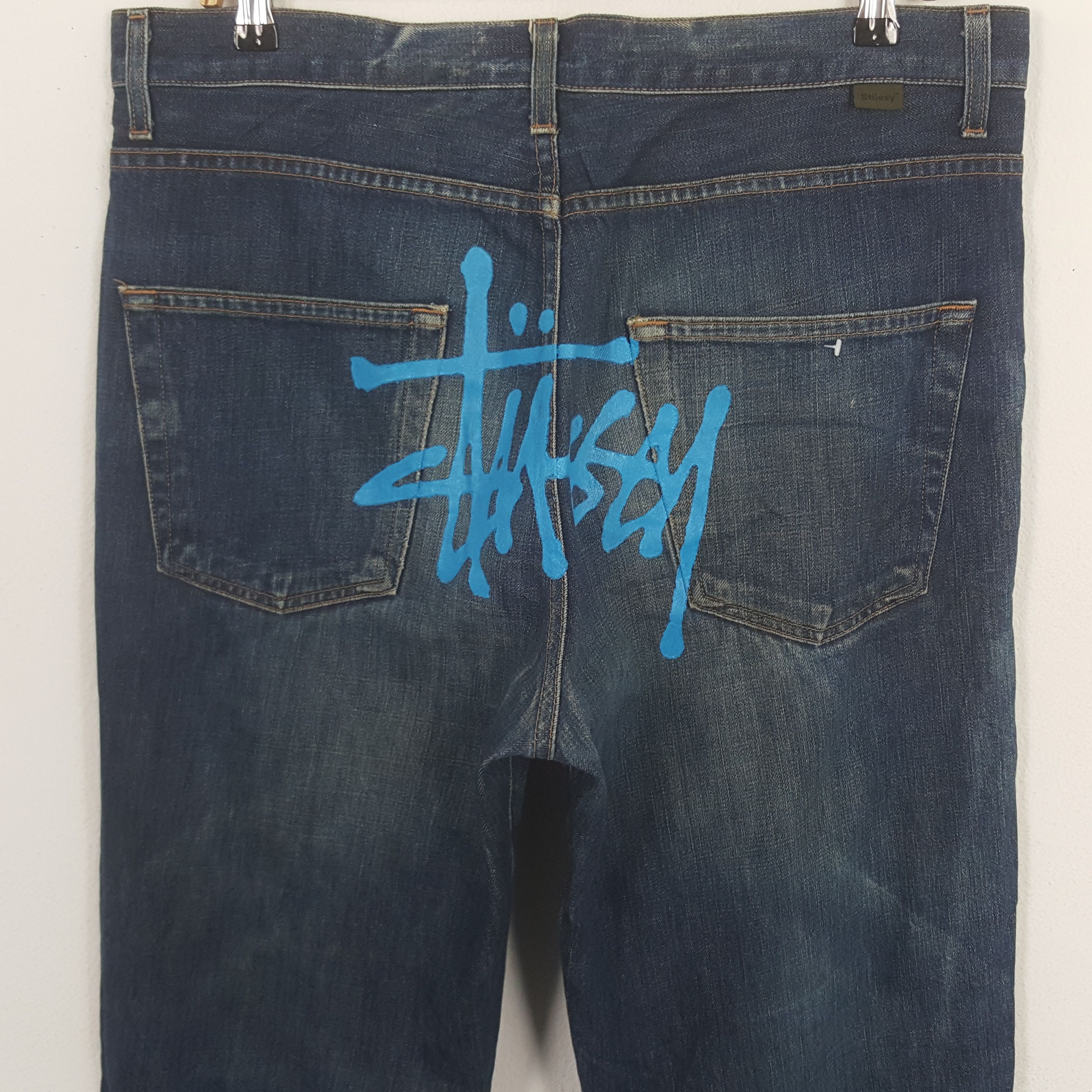 Stussy × Vintage Vintage Stussy USA Custom Blues Logo Design Denim Jeans Size US 37 - 2 Thumbnail