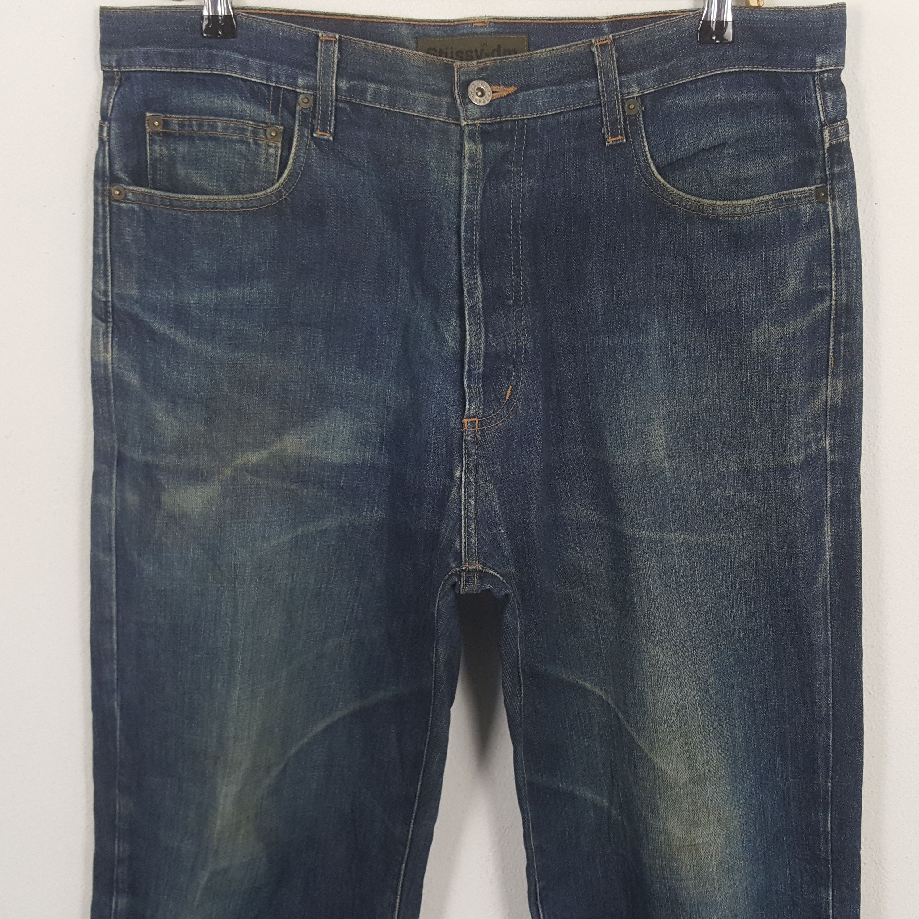 Stussy × Vintage Vintage Stussy USA Custom Blues Logo Design Denim Jeans Size US 37 - 5 Thumbnail