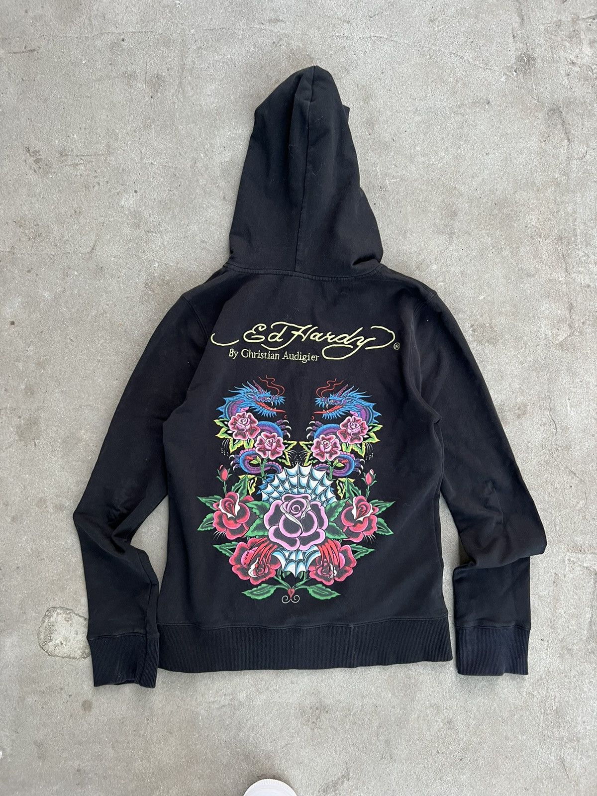 Ed Hardy Vintage Ed Hardy Hoodie Zipped Floral Size S / US 4 / IT 40 - 1 Thumbnail