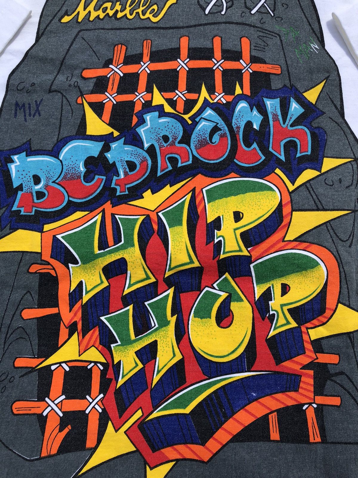 Cartoon Network Vintage 90s Flintstones Dj Fred Hip Hop Tee (Wacky Races) Size US L / EU 52-54 / 3 - 21 Thumbnail