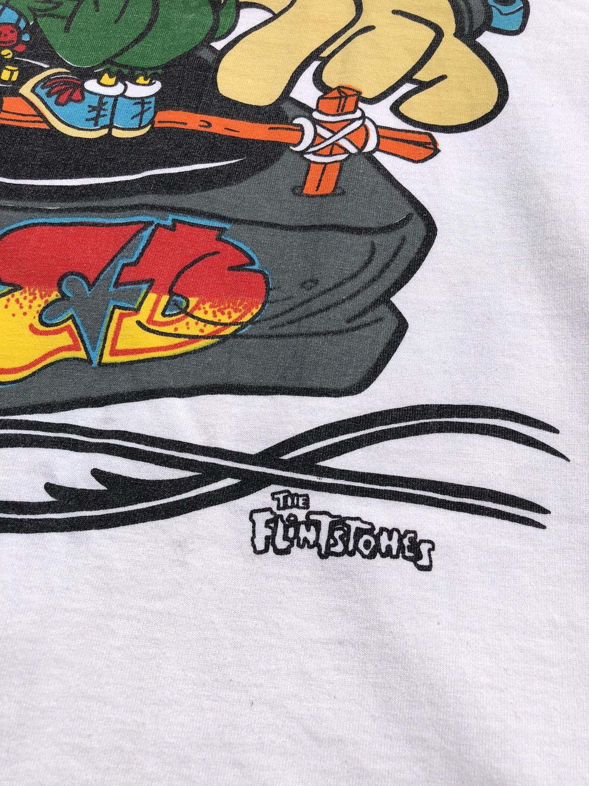 Cartoon Network Vintage 90s Flintstones Dj Fred Hip Hop Tee (Wacky Races) Size US L / EU 52-54 / 3 - 8 Thumbnail