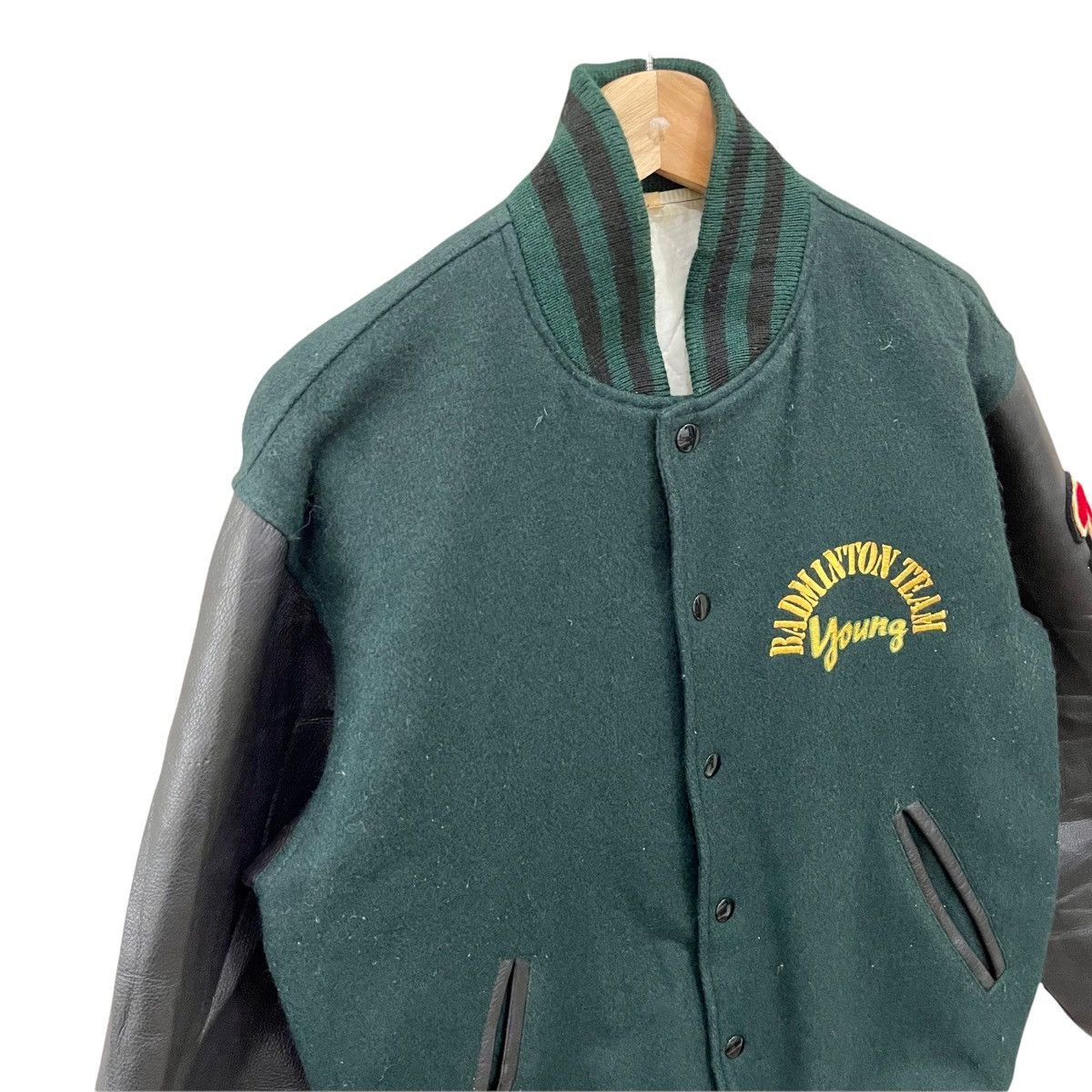 Japanese Brand Vintage 90s Japanese Brand Wool/Leather Varsity Jacket Size US L / EU 52-54 / 3 - 9 Thumbnail