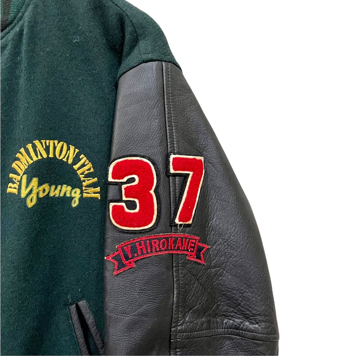 Japanese Brand Vintage 90s Japanese Brand Wool/Leather Varsity Jacket Size US L / EU 52-54 / 3 - 11 Thumbnail