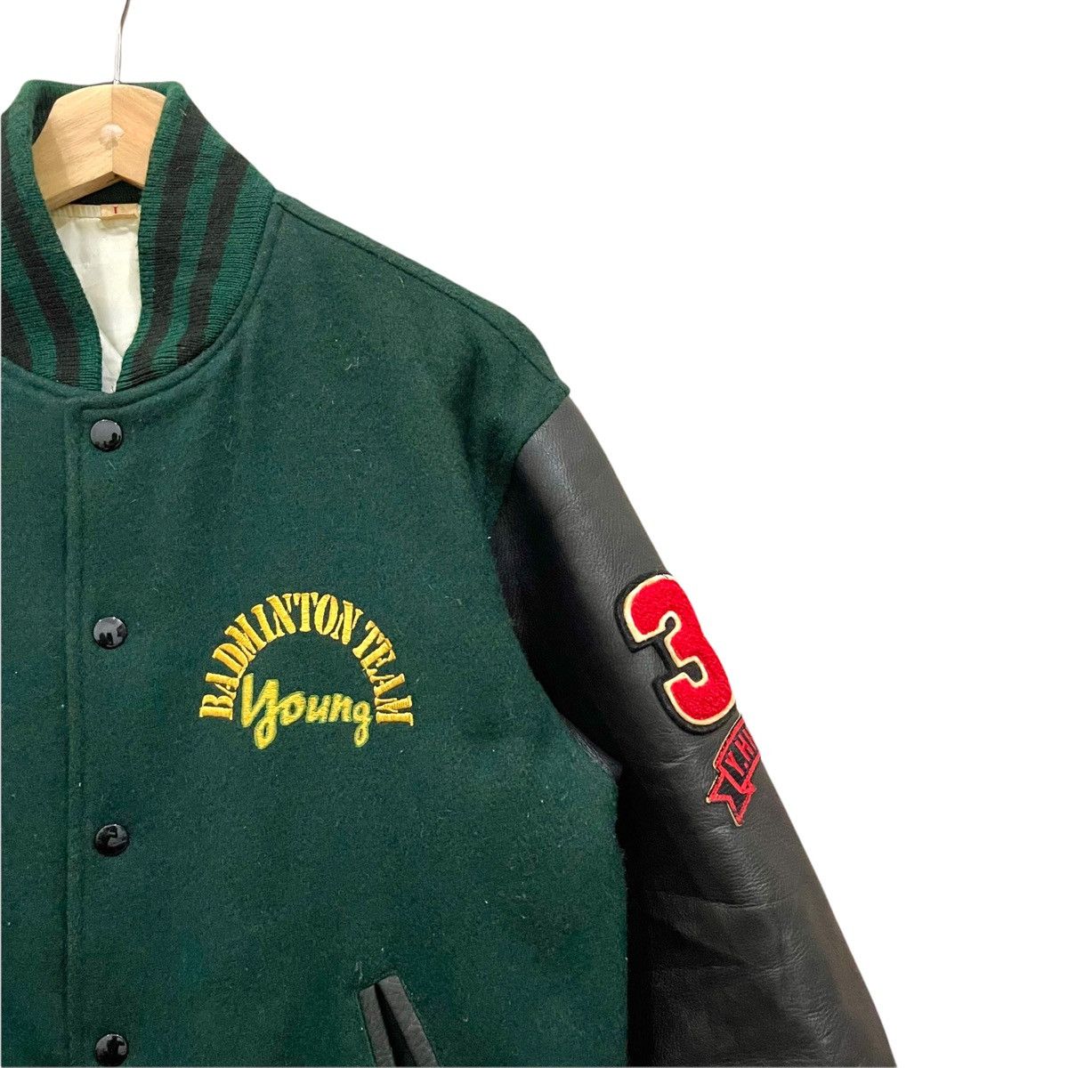 Japanese Brand Vintage 90s Japanese Brand Wool/Leather Varsity Jacket Size US L / EU 52-54 / 3 - 6 Thumbnail
