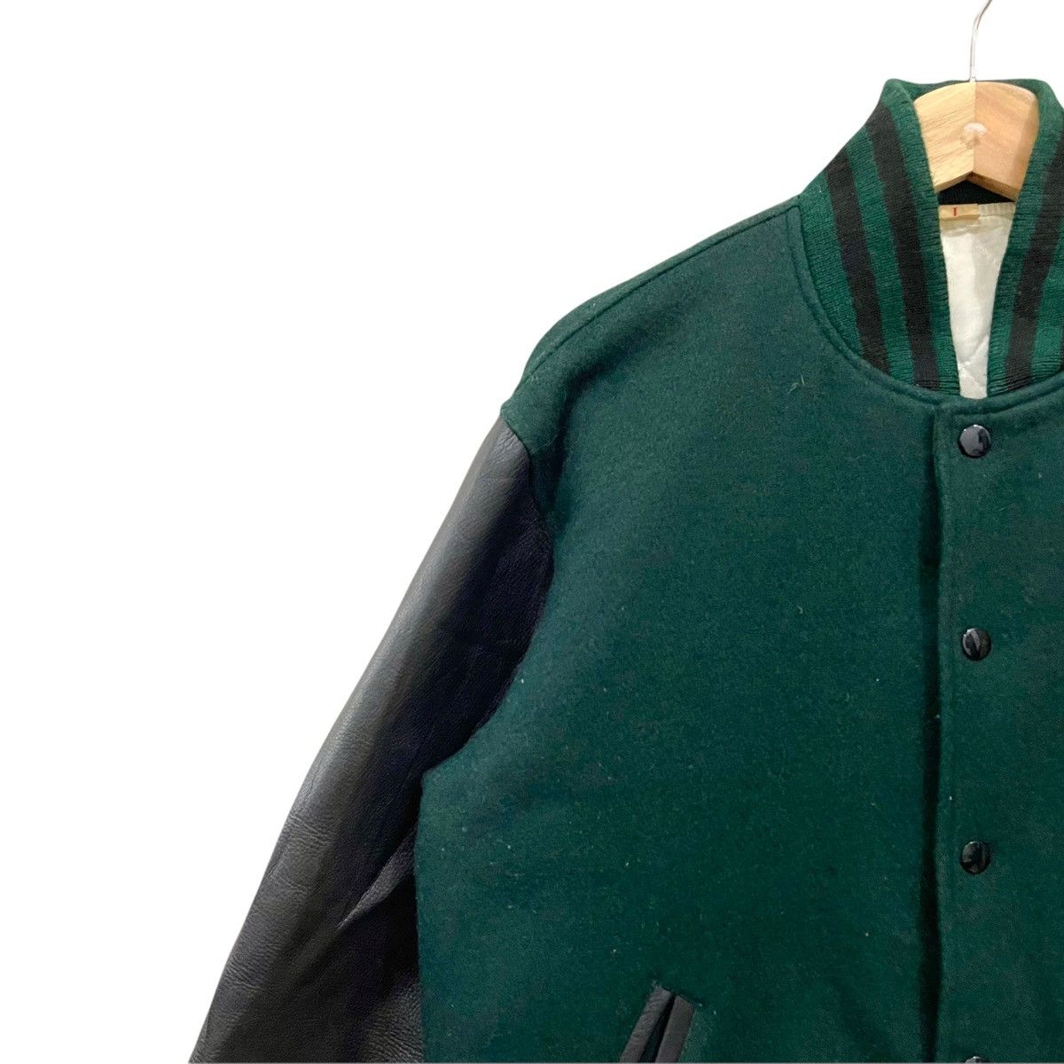 Japanese Brand Vintage 90s Japanese Brand Wool/Leather Varsity Jacket Size US L / EU 52-54 / 3 - 7 Thumbnail