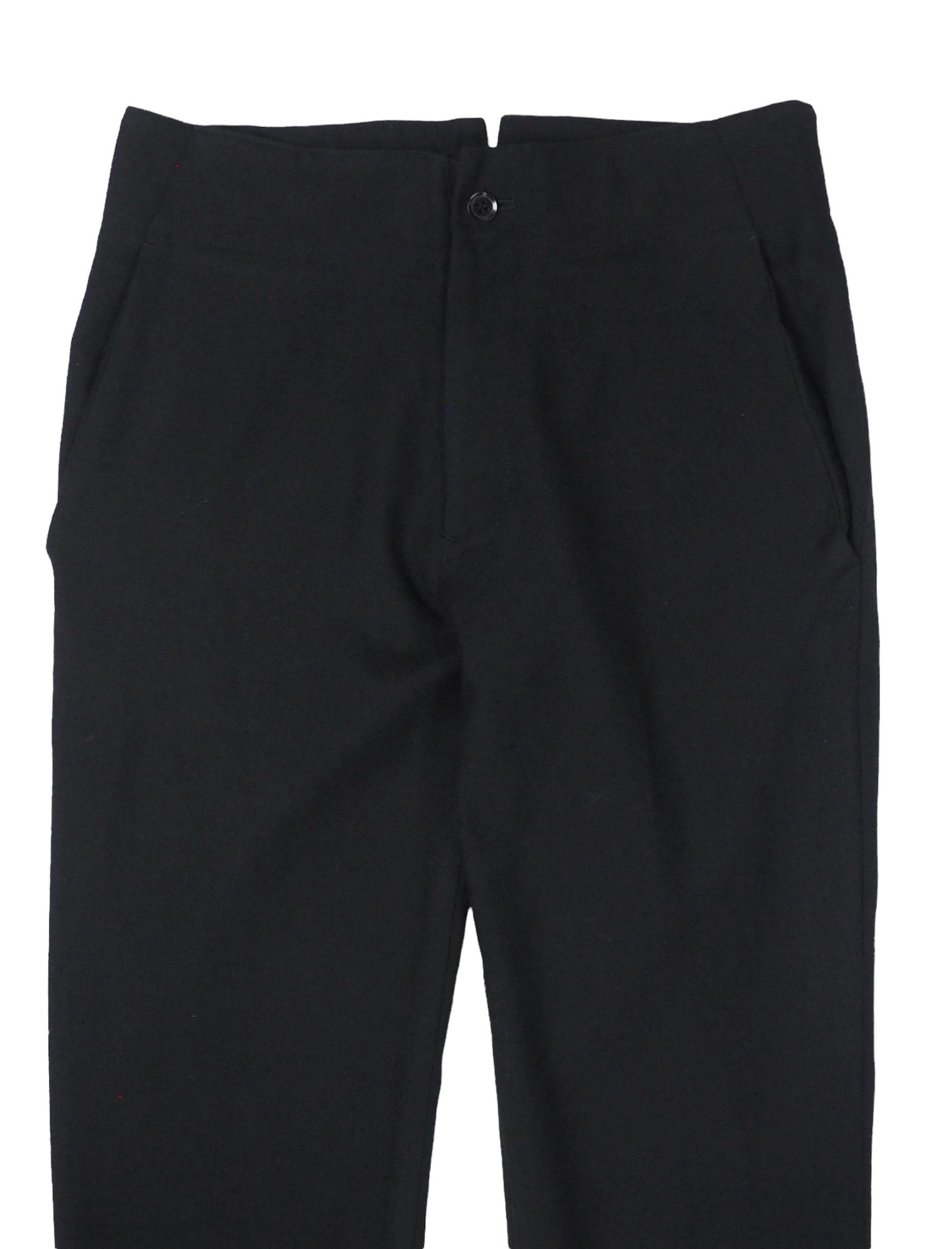 Y's × Y's for Men × Yohji Yamamoto Wool Cropped Black Tailored Regular Fit Trousers Size US 29 - 4 Thumbnail