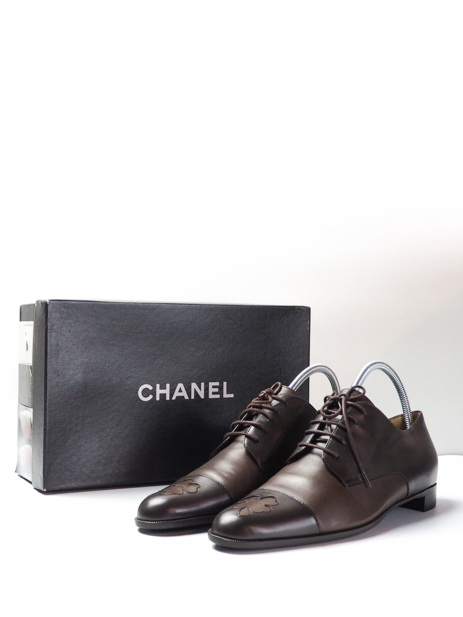 Chanel Marble Leather Craft Oxford Shoes Size US 7 / IT 37 - 1 Thumbnail