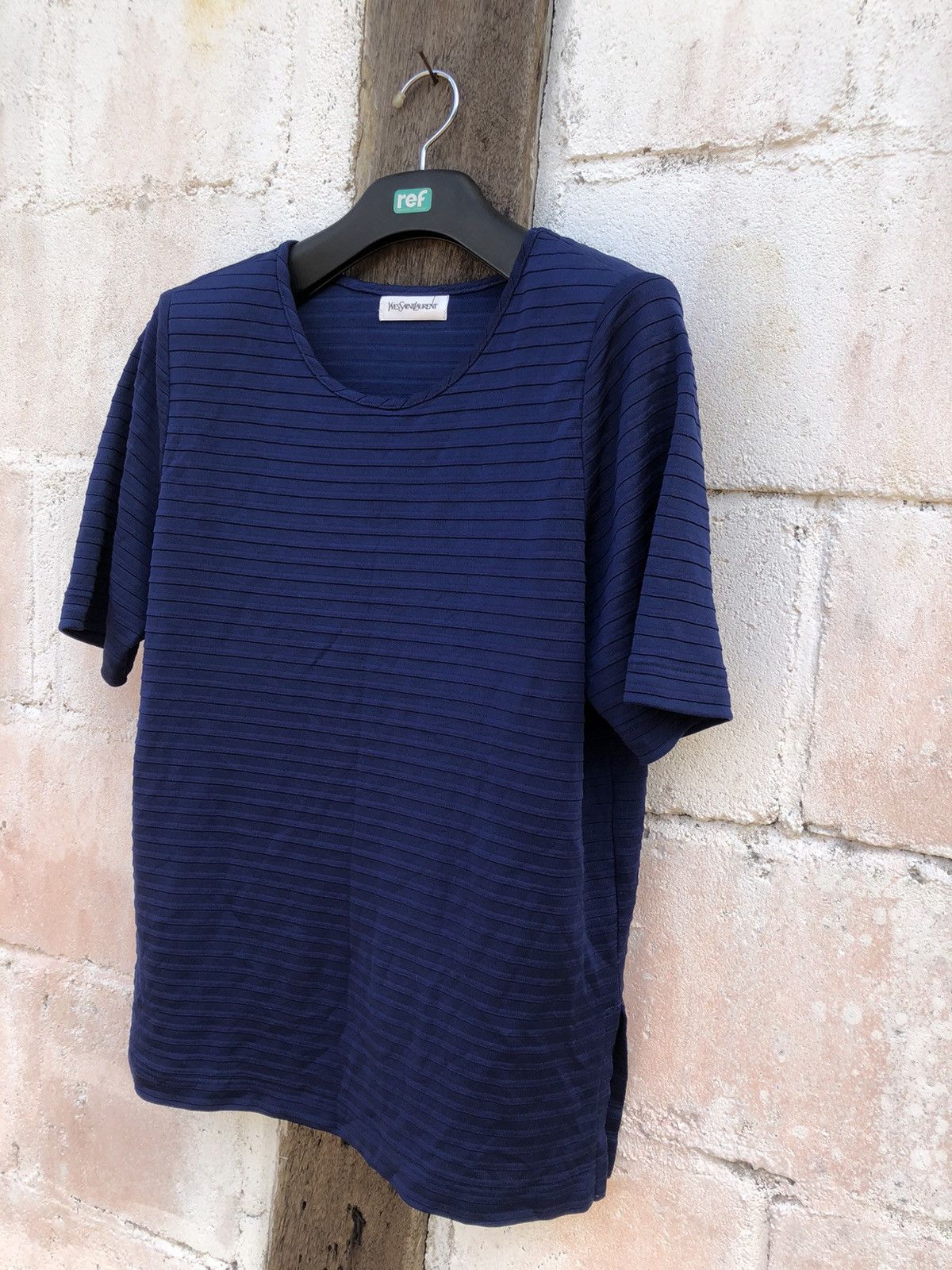 Yves Saint Laurent Yves Saint Laurent T Shirt Stripe Dark Blue Size M / US 6-8 / IT 42-44 - 3 Thumbnail