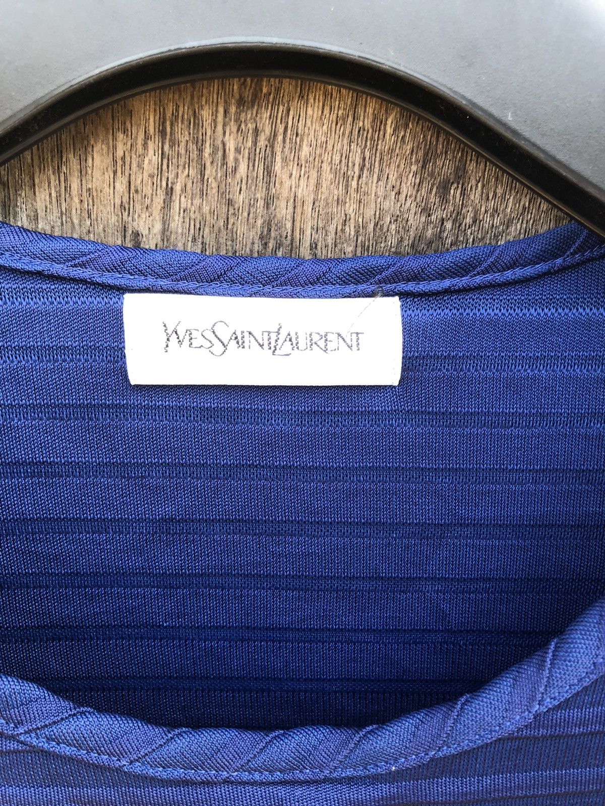 Yves Saint Laurent Yves Saint Laurent T Shirt Stripe Dark Blue Size M / US 6-8 / IT 42-44 - 4 Thumbnail