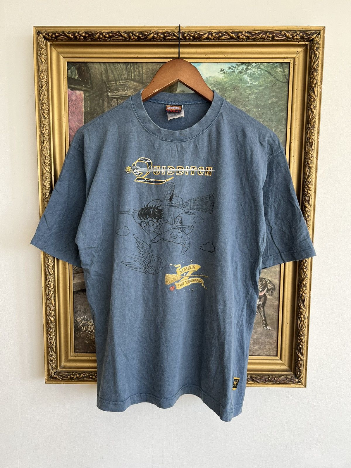 Band Tees Vintage 2001 Harry Potter Quidditch Nimbus Two Blue Tee Size US L / EU 52-54 / 3 - 1 Thumbnail
