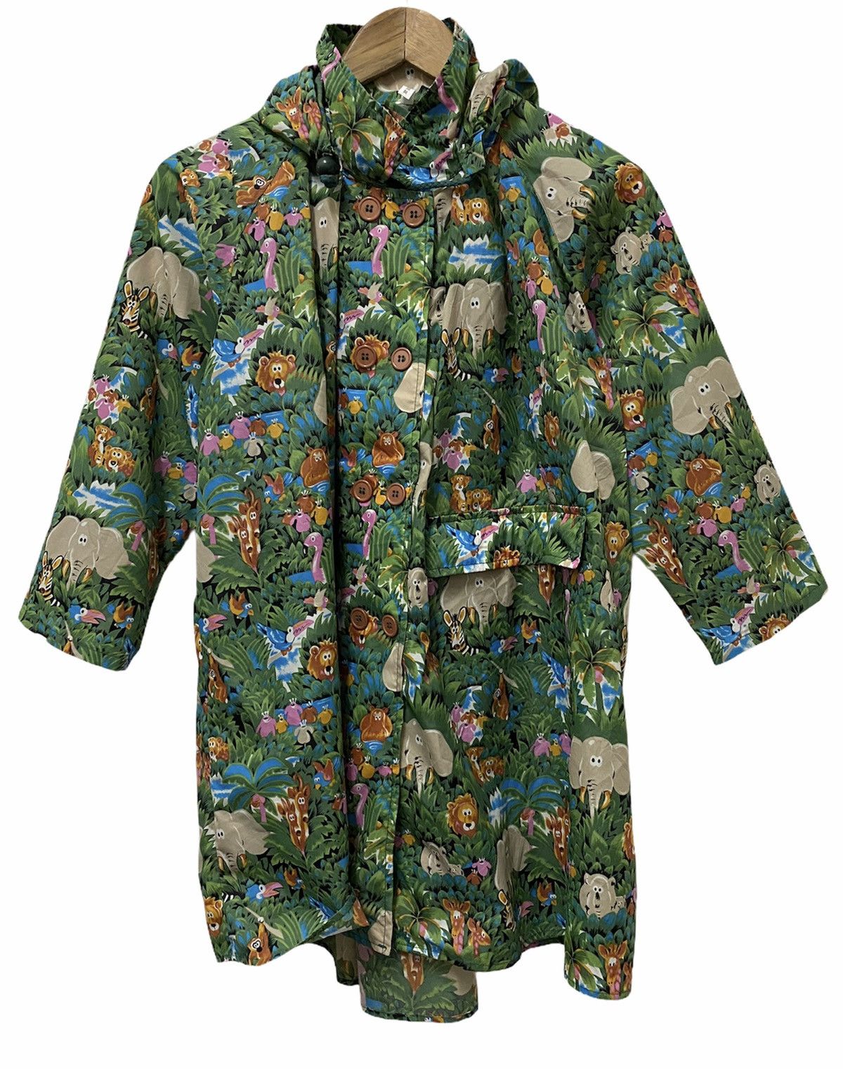 Japanese Brand 🔥Vintage Mixed Animal Print Rain Coat Hooded Size US M / EU 48-50 / 2 - 7 Thumbnail