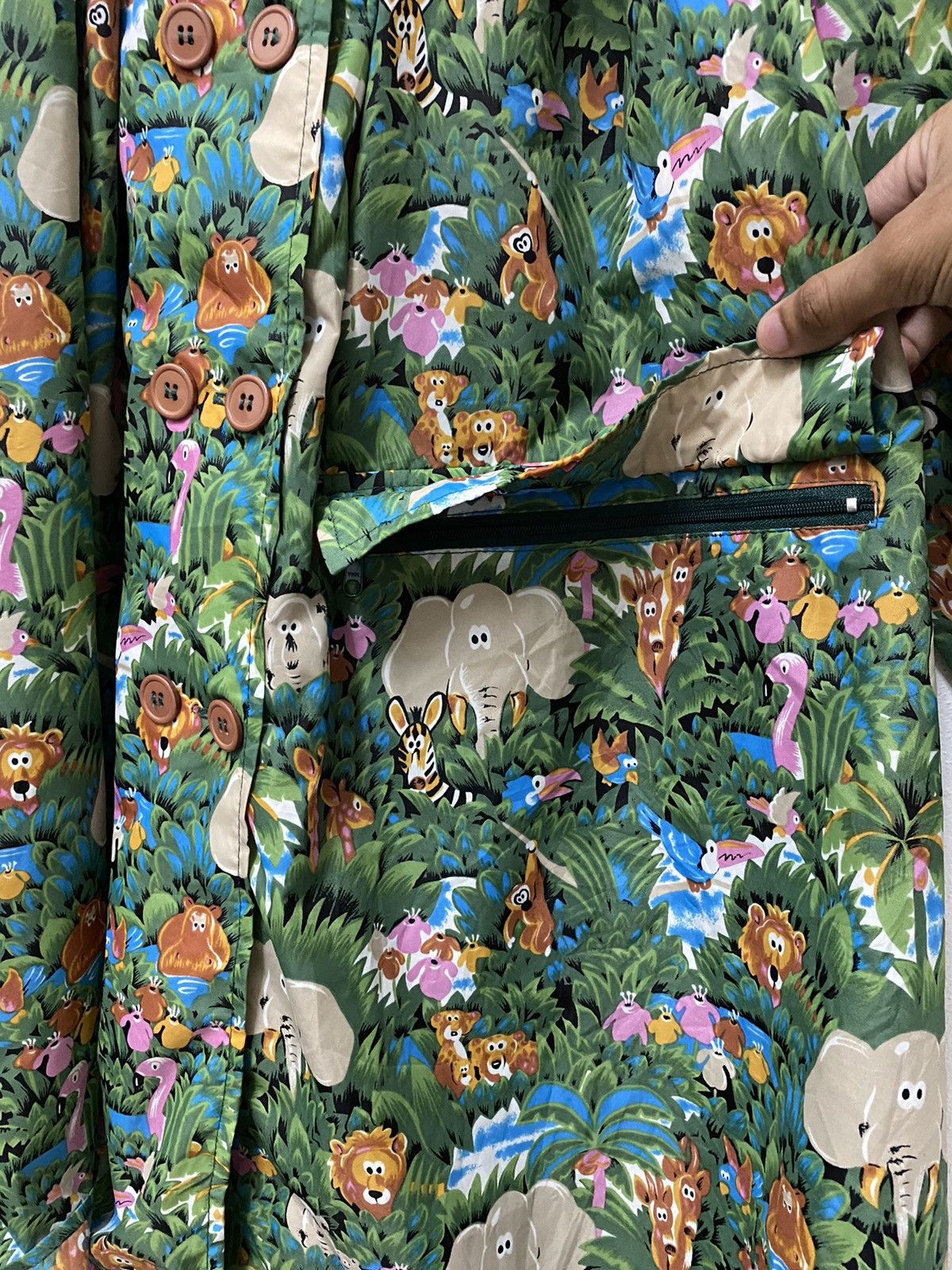 Japanese Brand 🔥Vintage Mixed Animal Print Rain Coat Hooded Size US M / EU 48-50 / 2 - 8 Thumbnail