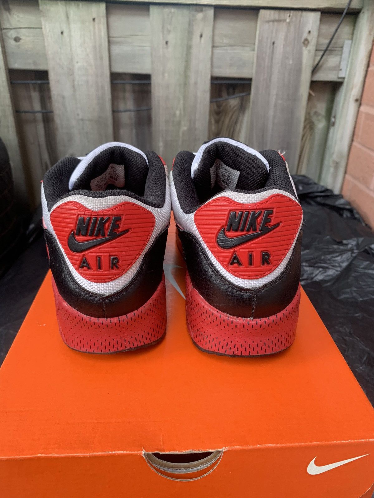 Nike Air Max 90 White | Sport Red Neutral Grey Size US 8.5 / EU 41-42 - 4 Thumbnail