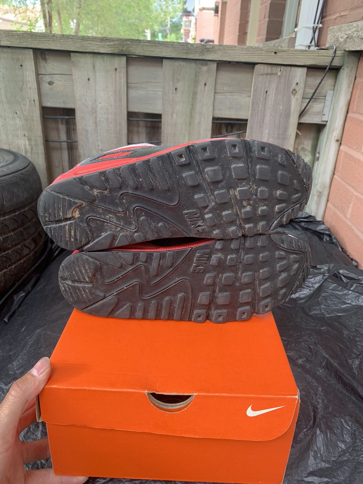 Nike Air Max 90 White | Sport Red Neutral Grey Size US 8.5 / EU 41-42 - 6 Thumbnail