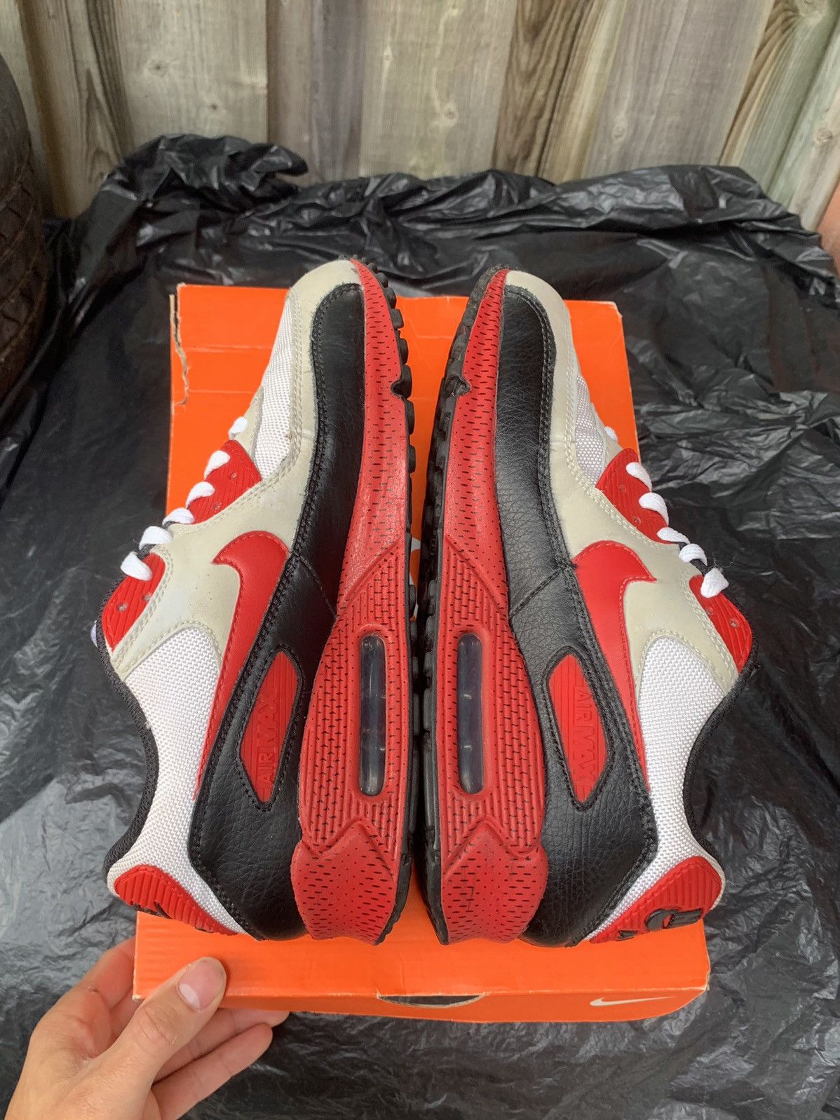 Nike Air Max 90 White | Sport Red Neutral Grey Size US 8.5 / EU 41-42 - 5 Thumbnail