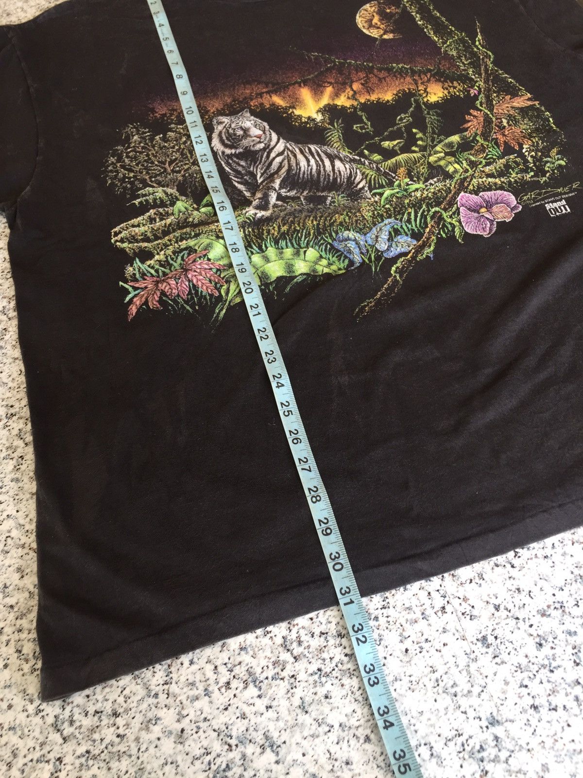 Vintage Vintage 90s animal tee / white tiger/single stitch/🇺🇸 Size US XXL / EU 58 / 5 - 6 Thumbnail