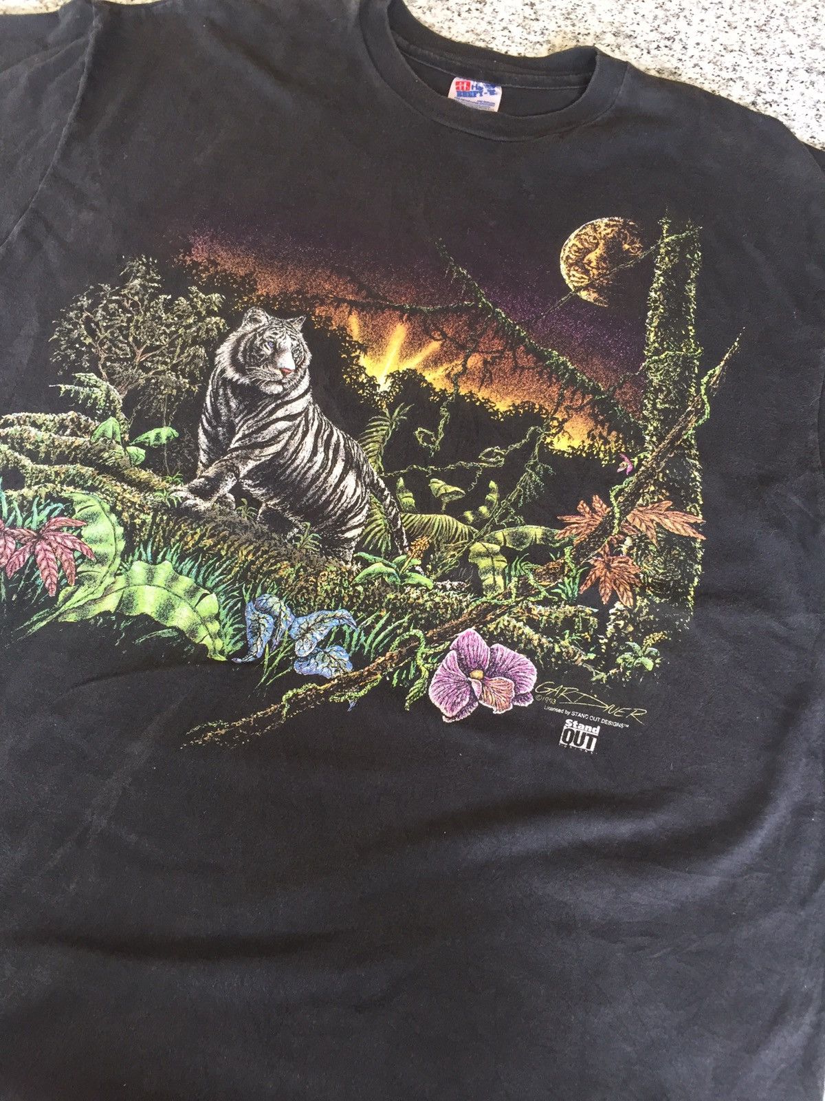 Vintage Vintage 90s animal tee / white tiger/single stitch/🇺🇸 Size US XXL / EU 58 / 5 - 4 Thumbnail
