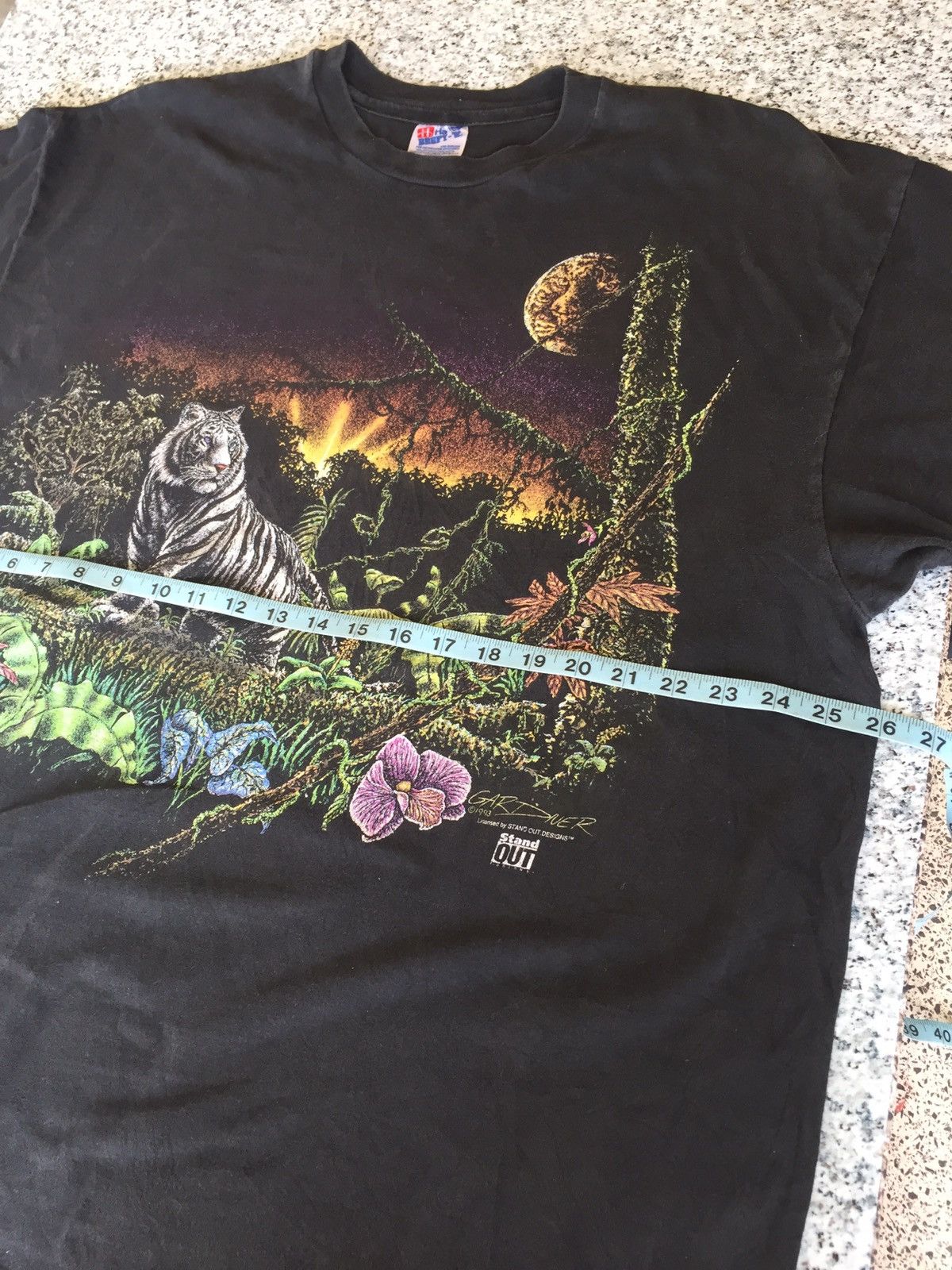 Vintage Vintage 90s animal tee / white tiger/single stitch/🇺🇸 Size US XXL / EU 58 / 5 - 5 Thumbnail