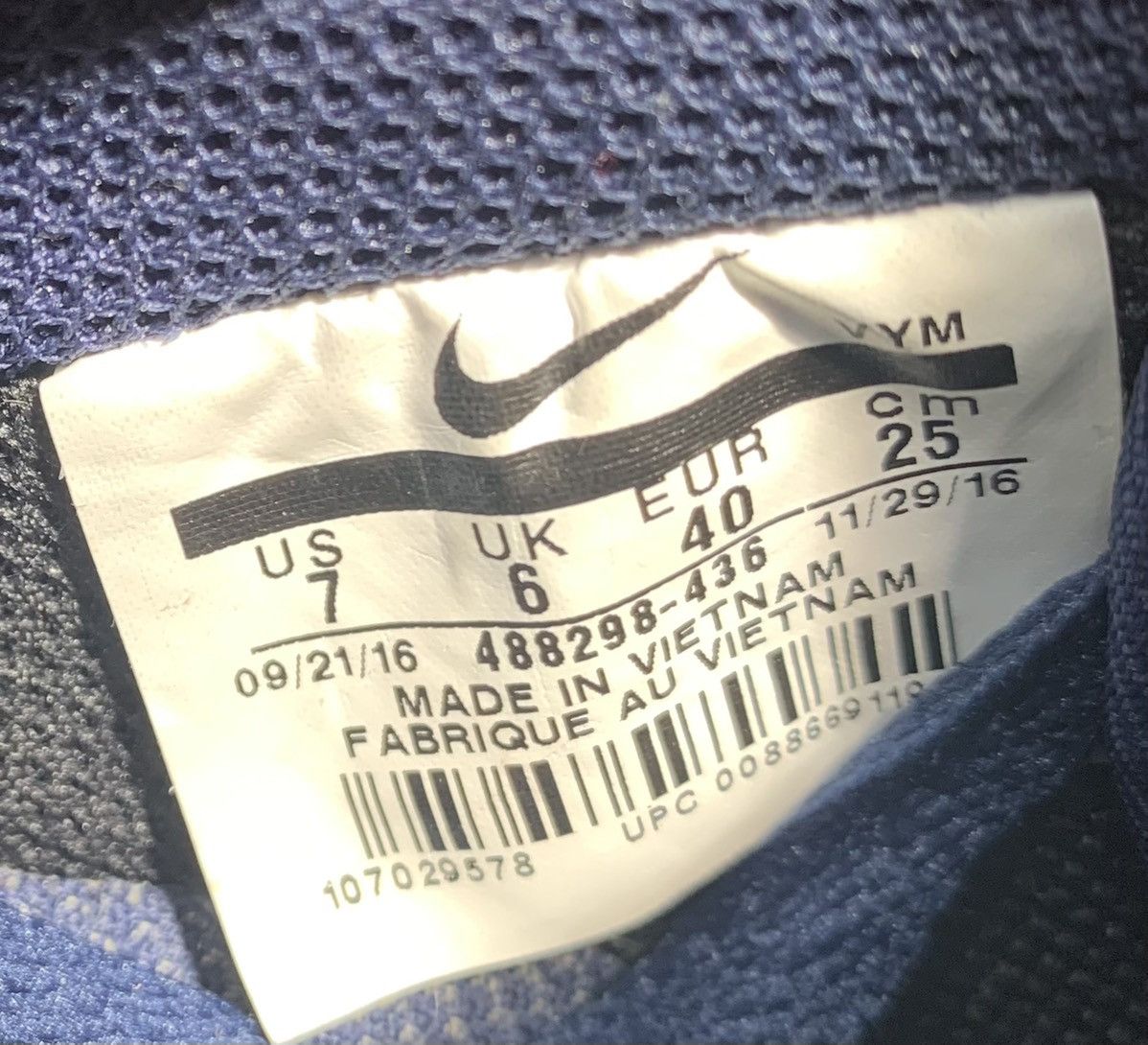 Nike Air Force 1 Low Midnight Navy White Size US 7 / EU 40 - 7 Thumbnail