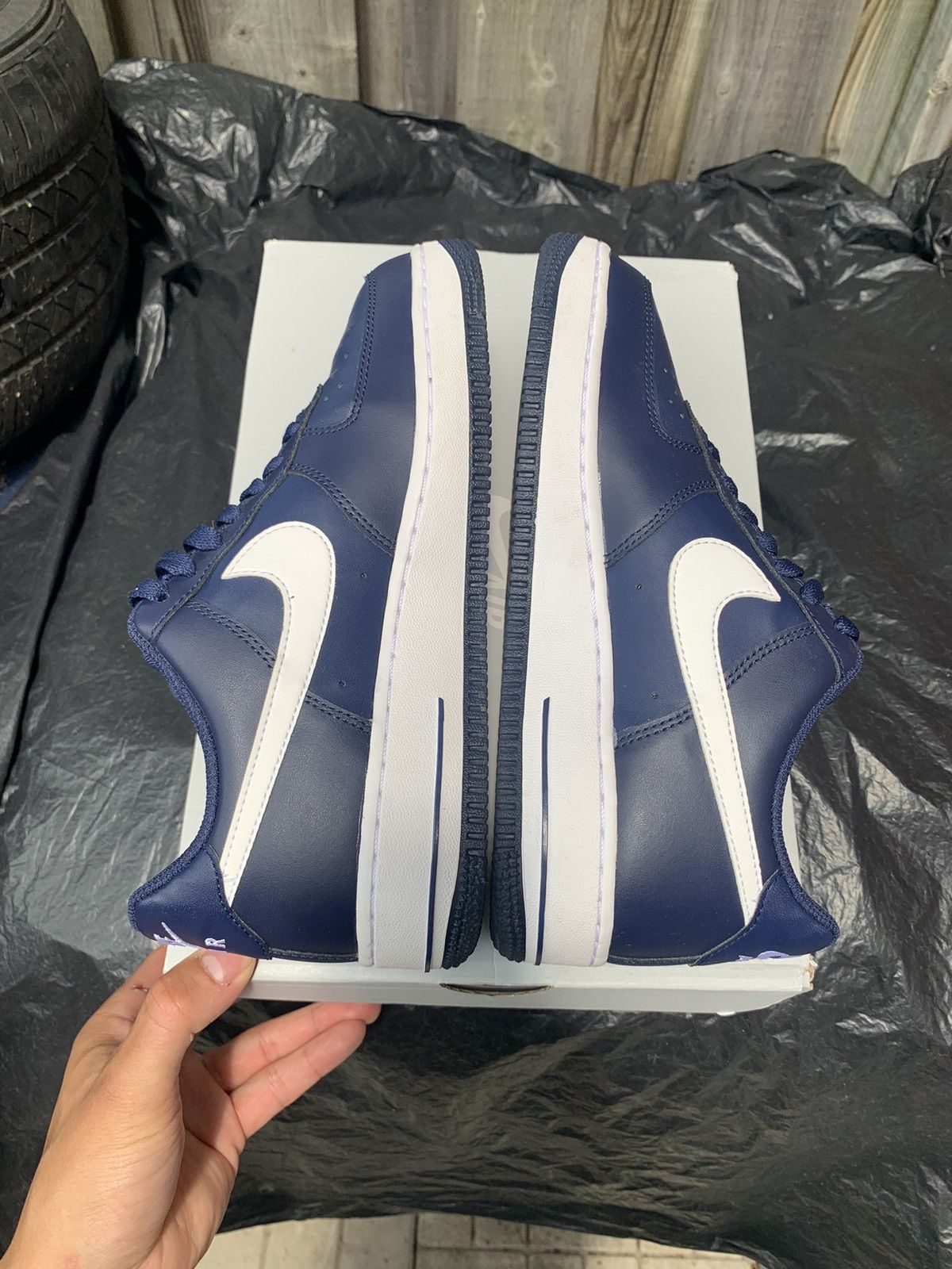 Nike Air Force 1 Low Midnight Navy White Size US 7 / EU 40 - 5 Thumbnail
