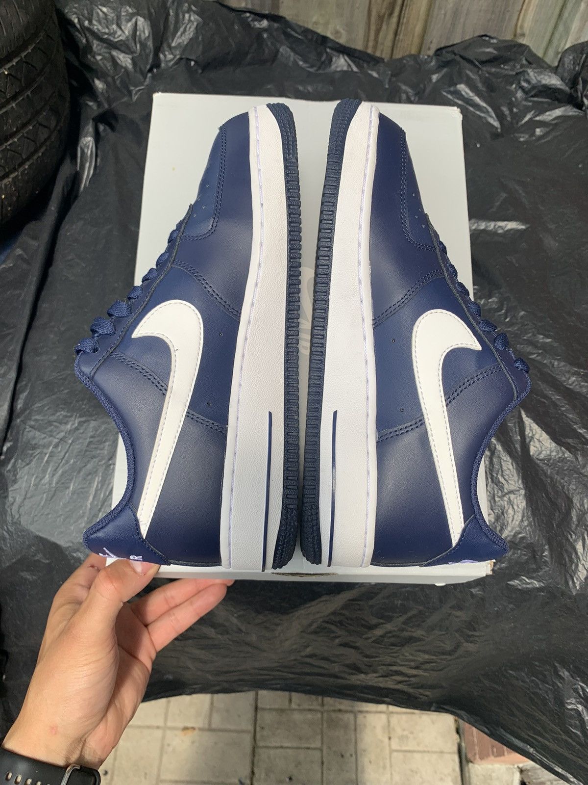 Nike Air Force 1 Low Midnight Navy White Size US 7 / EU 40 - 4 Thumbnail