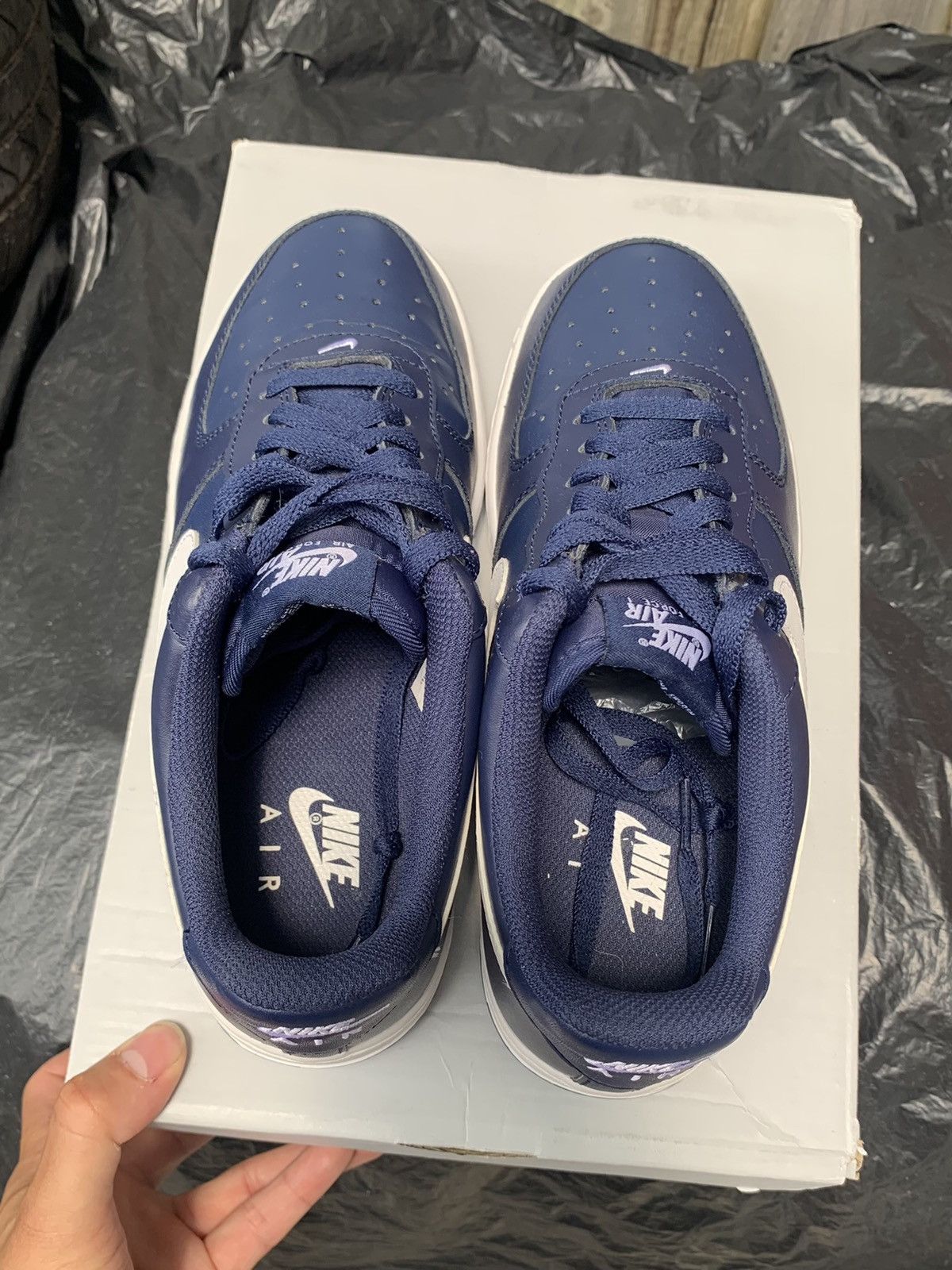 Nike Air Force 1 Low Midnight Navy White Size US 7 / EU 40 - 3 Thumbnail