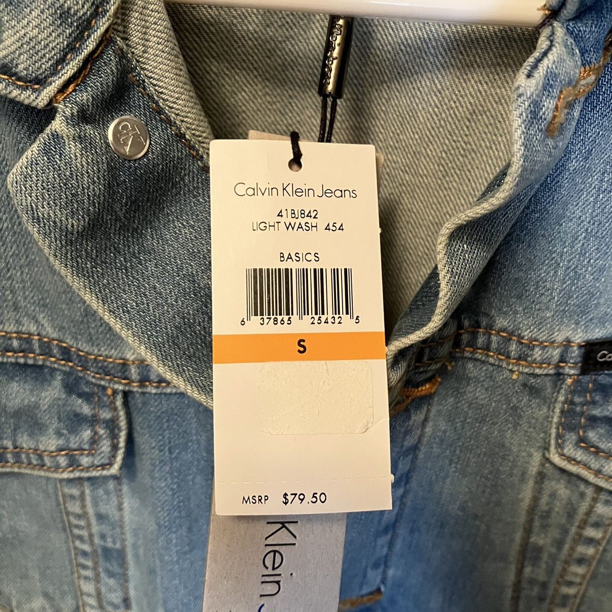 Calvin Klein Calvin Klein Men’s Light Wash Blue Denim Jean Jacket Size S Size US S / EU 44-46 / 1 - 5 Thumbnail