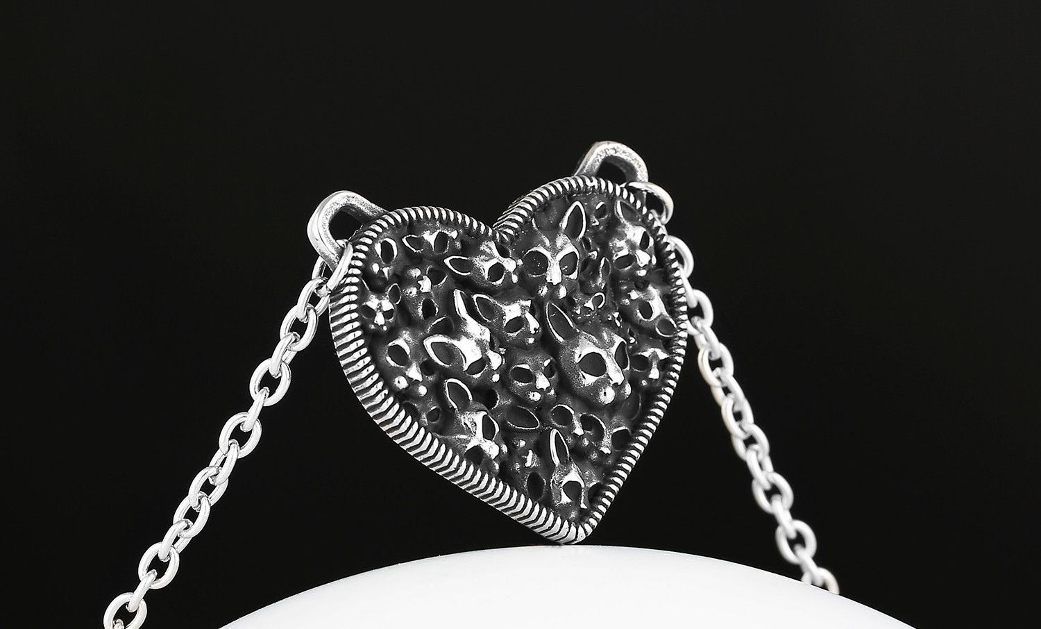 Jewelry Cat Heart Pendant Necklace Size ONE SIZE - 2 Thumbnail