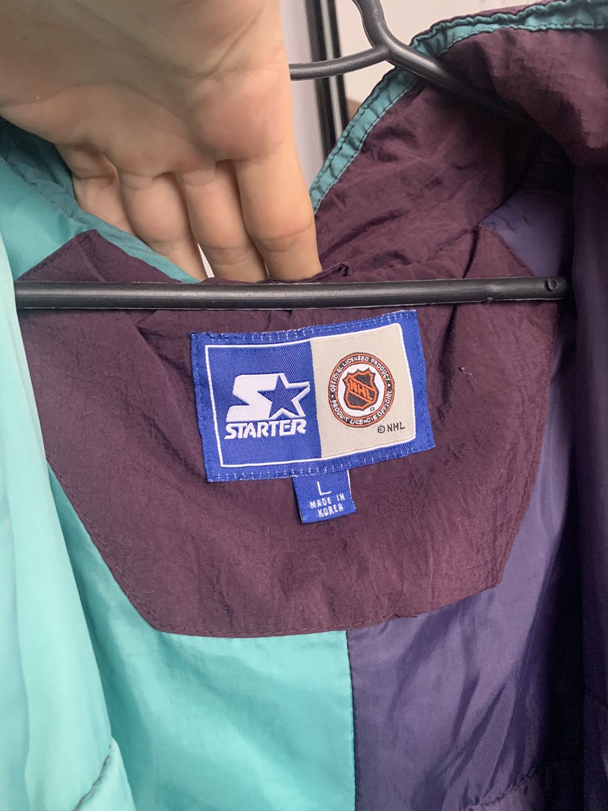 NHL The Mighty Ducks Anaheim NHL Jacket Vintage Big Logo 90s Size US L / EU 52-54 / 3 - 12 Thumbnail