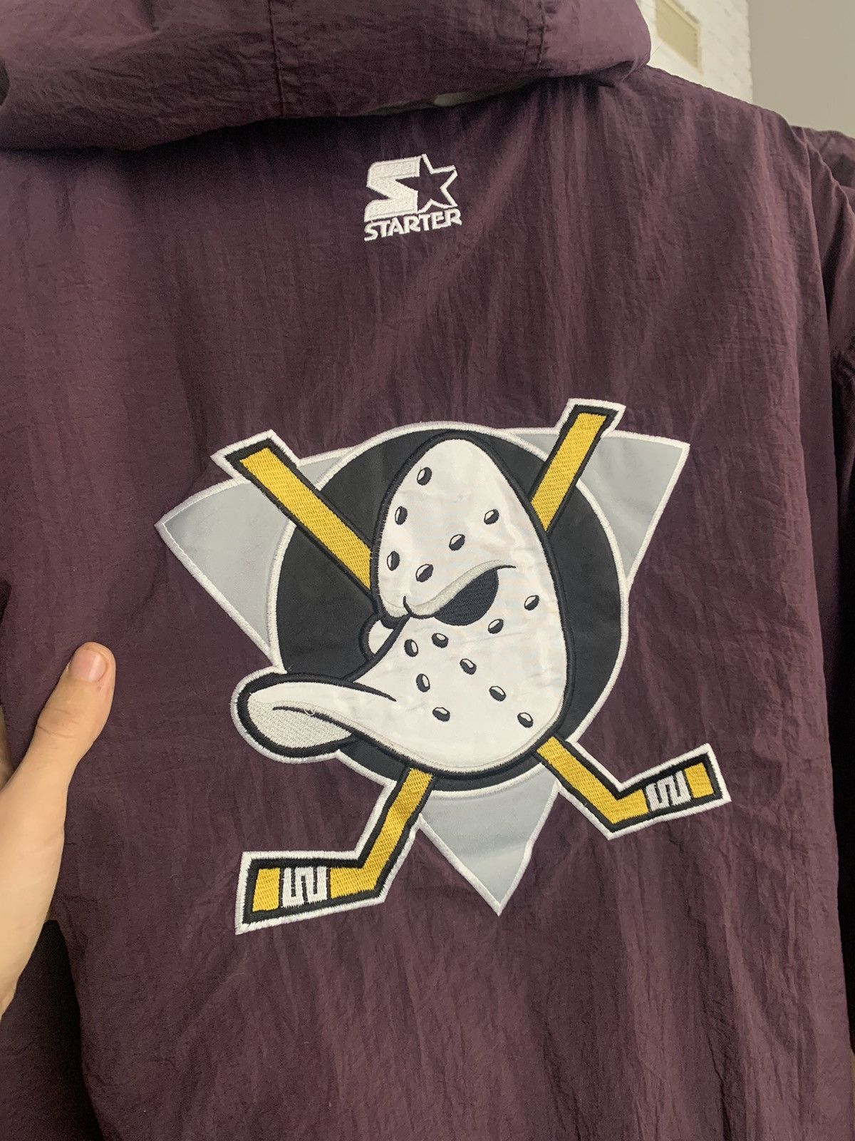 NHL The Mighty Ducks Anaheim NHL Jacket Vintage Big Logo 90s Size US L / EU 52-54 / 3 - 3 Thumbnail