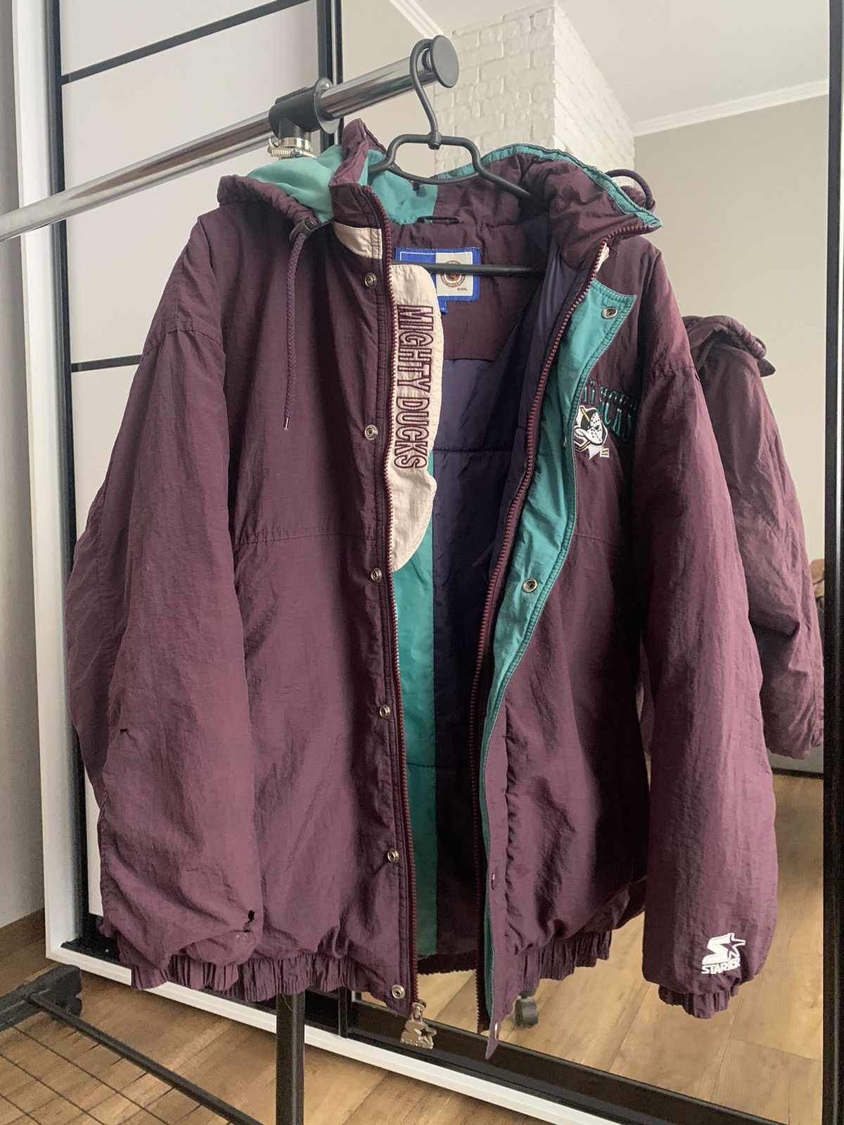 NHL The Mighty Ducks Anaheim NHL Jacket Vintage Big Logo 90s Size US L / EU 52-54 / 3 - 11 Thumbnail