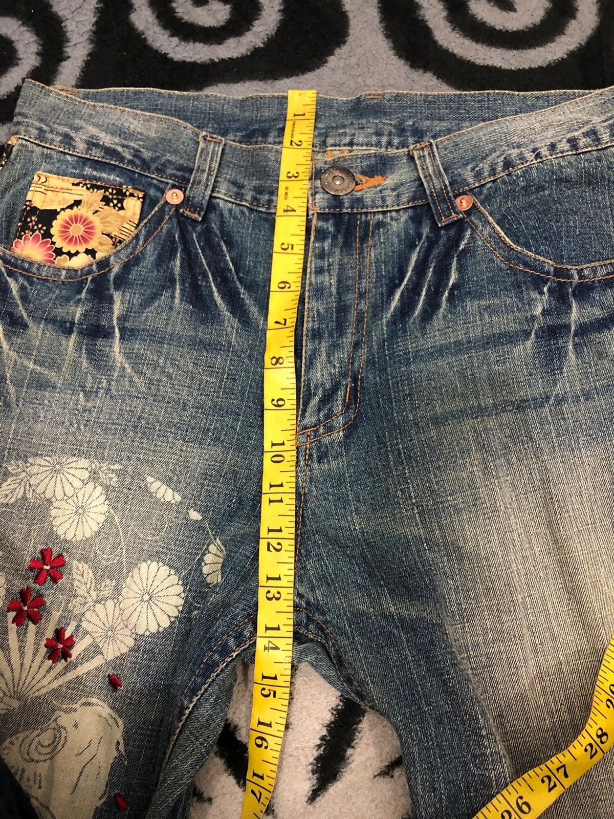 Japanese Brand Japanese Koi Fish Motive Jeans Size US 34 / EU 50 - 12 Thumbnail